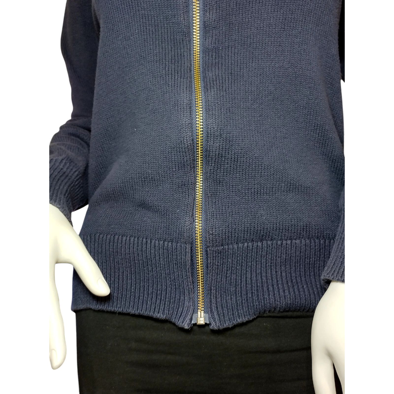 Ann Taylor Ann Taylor Womens High Neck Wool Knit Cardigan Blue Sz Sm Size S / US 4 / IT 40 - 2 Thumbnail
