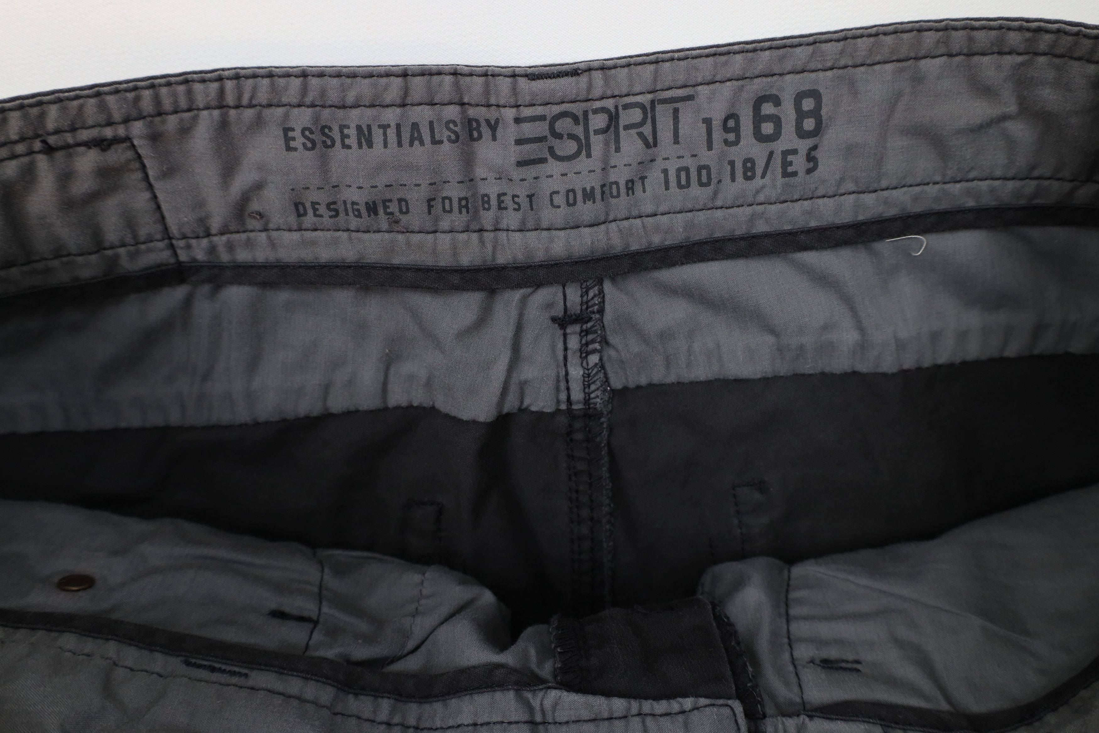Esprit Vintage 90s Y2K Esprit Flared Wide Leg Pants Gray Cotton Size US 32 / EU 48 - 6 Thumbnail