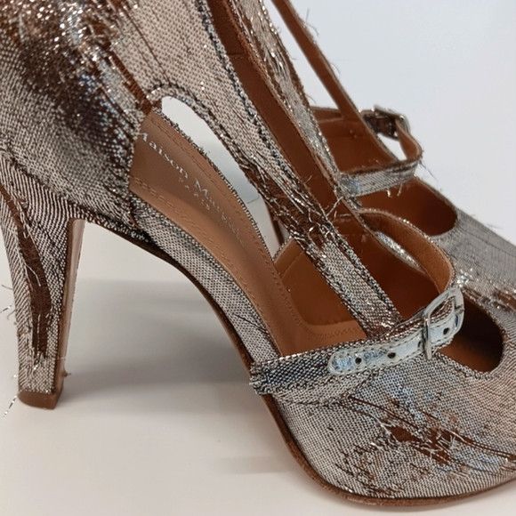 Maison Margiela Maison Margiela Distressed Metallic Mary Jane Pumps -EU36 Size US 6 / IT 36 - 8 Thumbnail