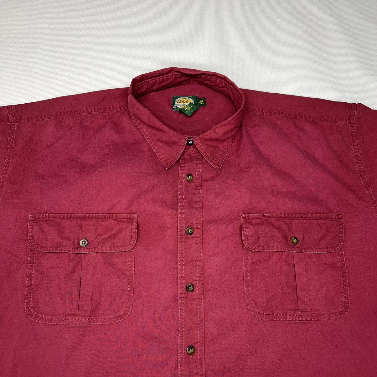 Cabelas Cabelas Button Up Shirt Red Long Sleeve Button Outdoor Gear Size US XXL / EU 58 / 5 - 7 Thumbnail