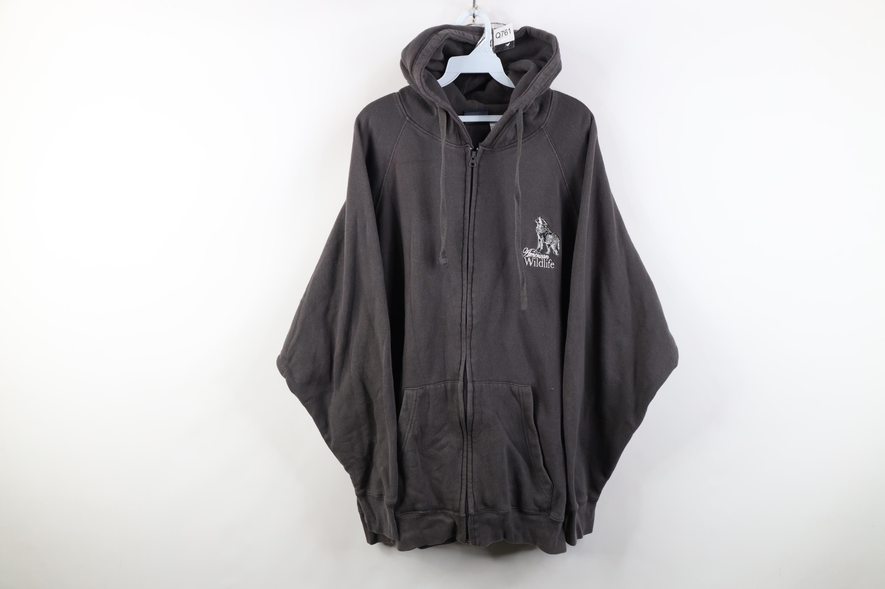 Vintage Vintage 90s Y2K Streetwear American Wolf Full Zip Hoodie Size US XXL / EU 58 / 5 - 1 Thumbnail