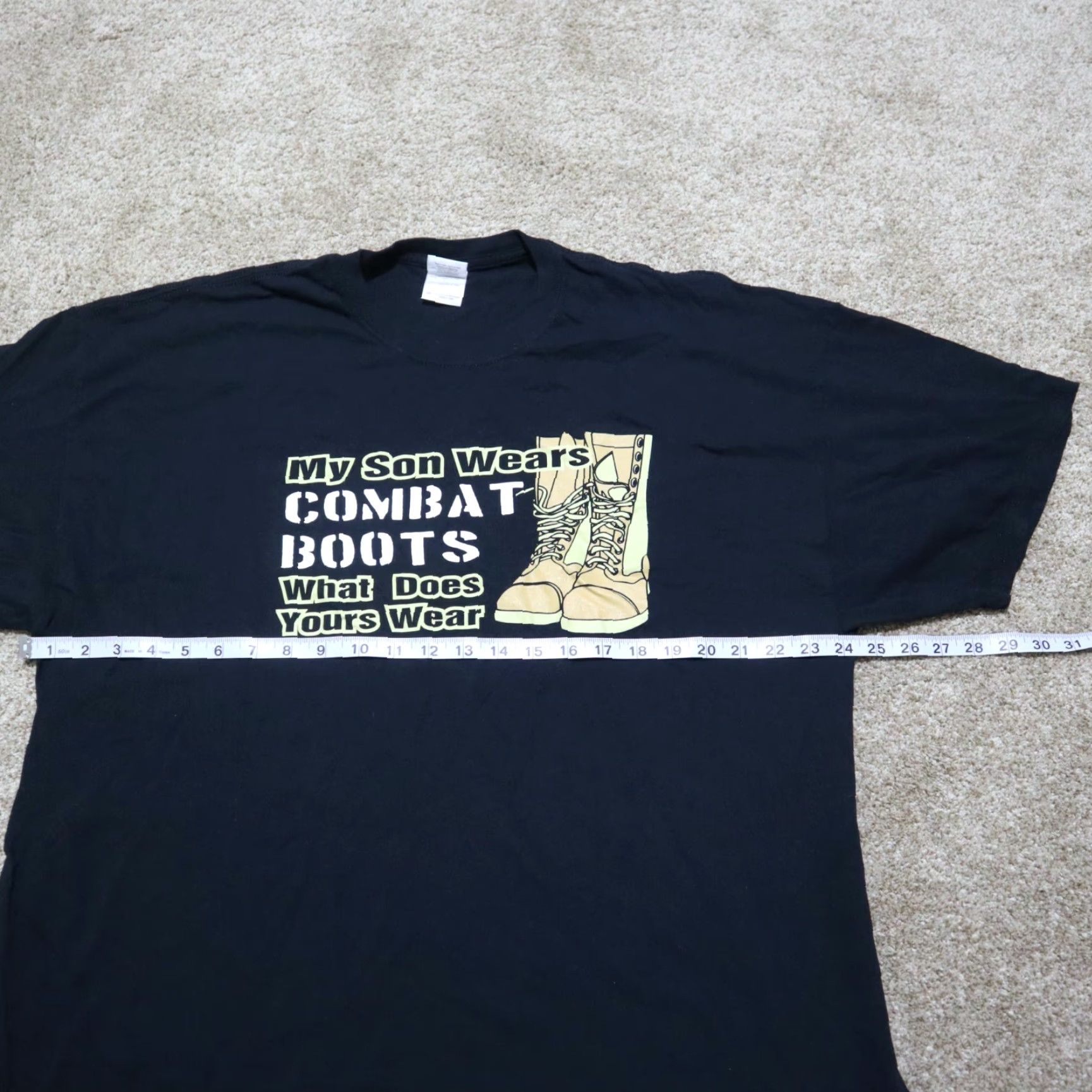 Gildan Proud Army Dad Shirt | My Son Wears Combat Boots | Men | 2XL | Black | Short Sleeve | Cotton | Gildan | Funny | All Seasons | Round Neck Size US XXL / EU 58 / 5 - 3 Thumbnail
