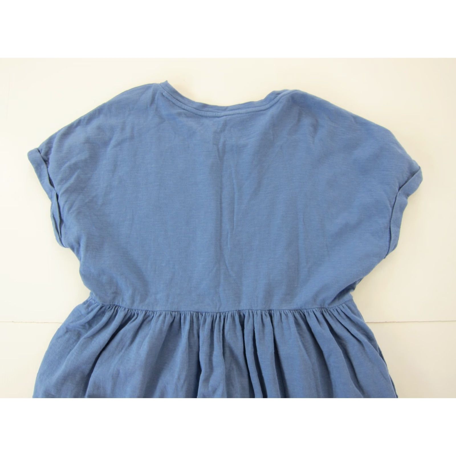Vintage Caslon Dress Blue Pocket Short Sleeve Tunic Sheath Smock 100% Cotton Medium Size 32" / US 10 / IT 46 - 5 Thumbnail