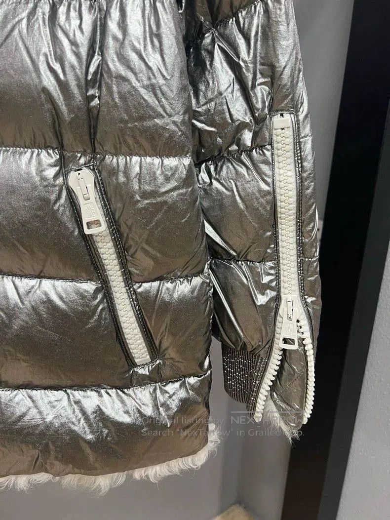 Moncler Moncler Silver Fur Trimmed Down Jacket. Size US M / EU 48-50 / 2 - 3 Thumbnail