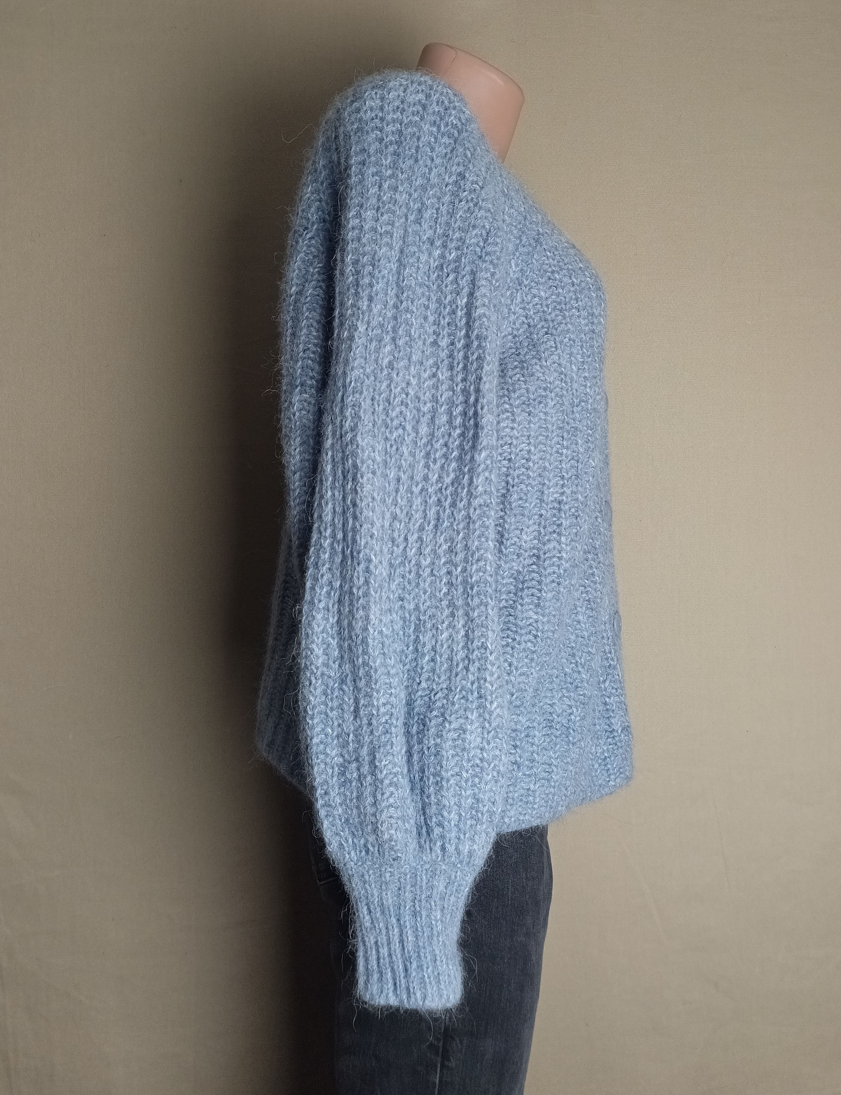 Sezane SEZANE Basile Alpaca Wool Cardigan Blue Size S Size S / US 4 / IT 40 - 5 Thumbnail