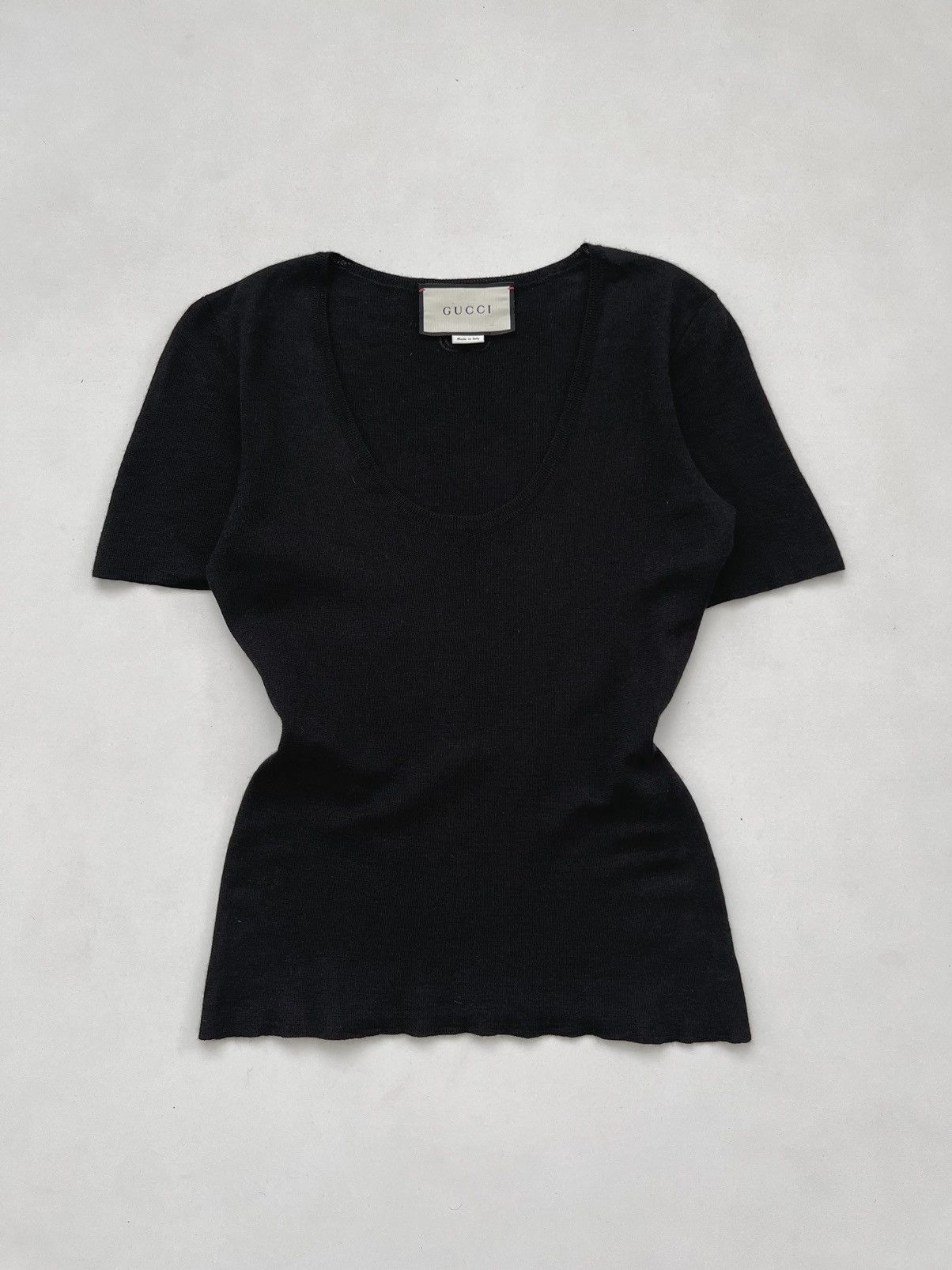 Gucci Gucci Cashmere/Silk Black U Neck Top Size S / US 4 / IT 40 - 8 Thumbnail