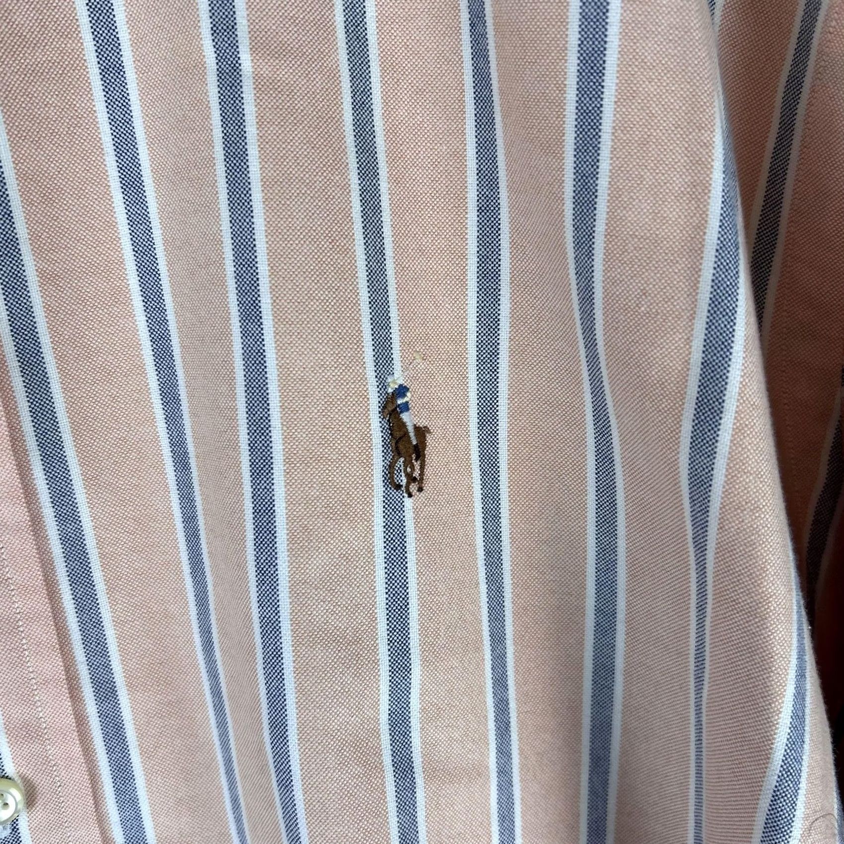 Ralph Lauren Ralph Lauren Shirt Mens 2XL Pink Blue Stripe Yarmouth Oxford Button-Down Size US XXL / EU 58 / 5 - 5 Thumbnail