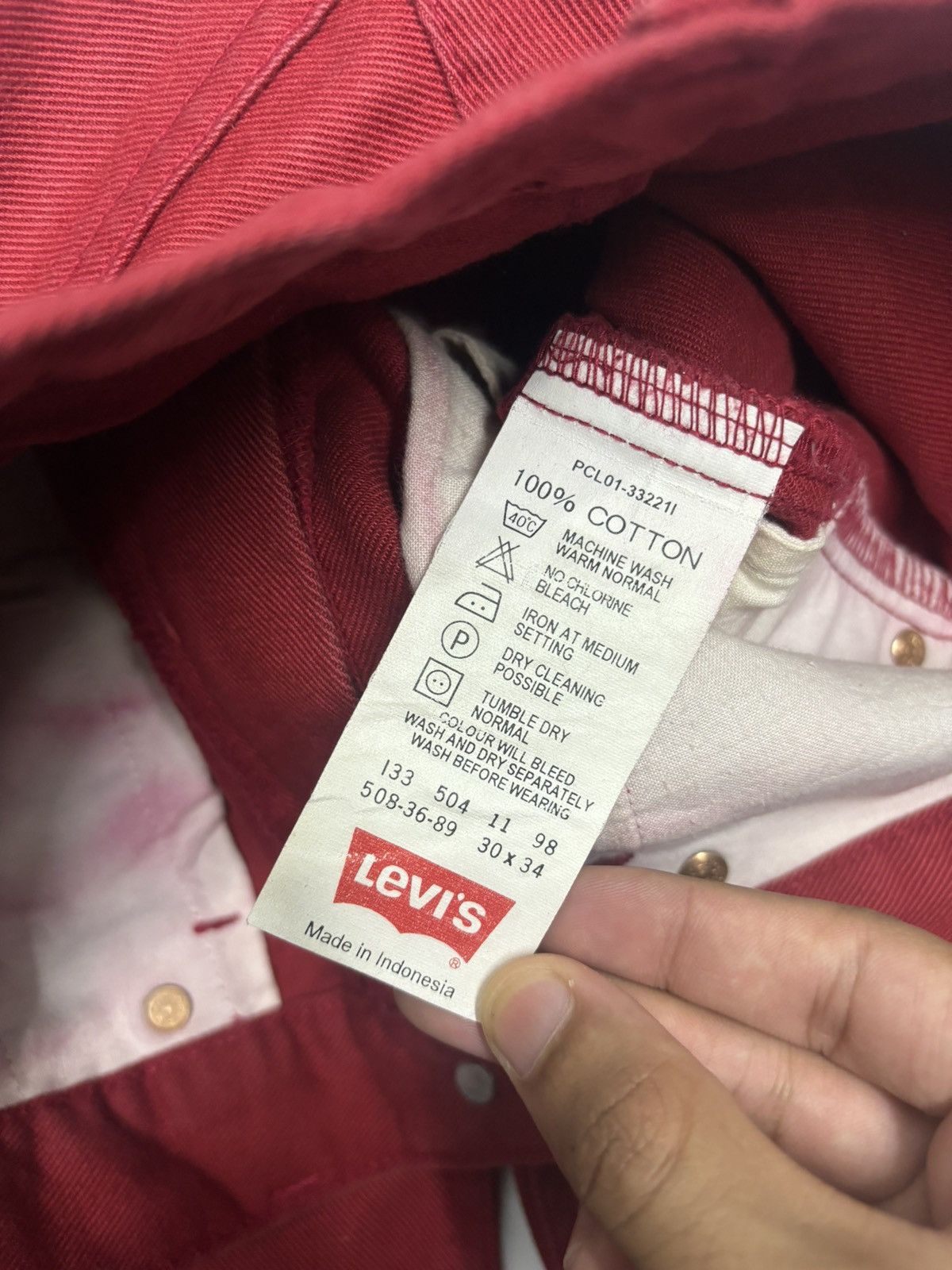 Japanese Brand RARE💥 LEVIS 508 RED DENIM JEANS Size US 30 / EU 46 - 12 Thumbnail
