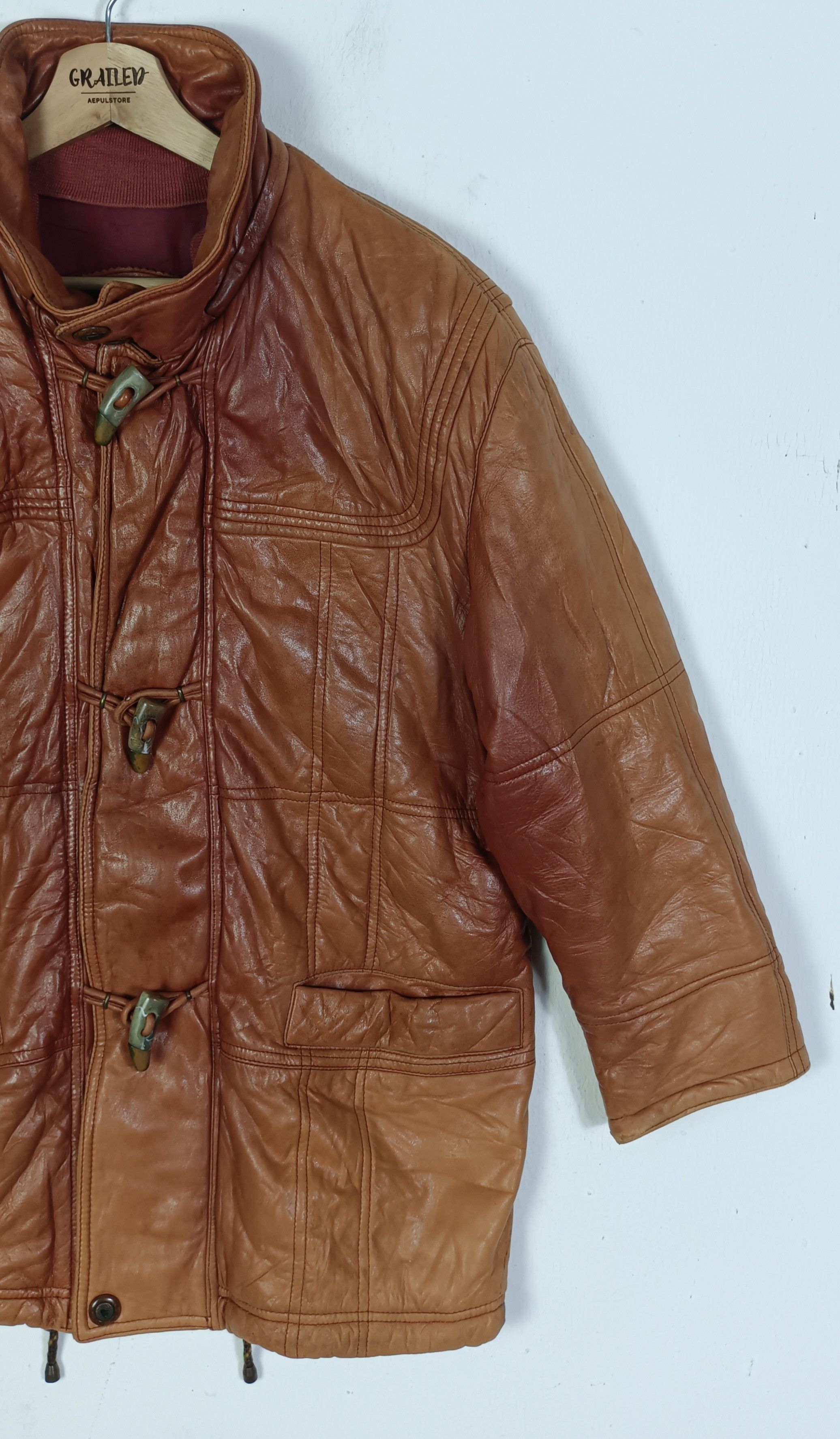 Vintage Vintage 🔥Novopel Leather Jacket Italian Designer Size US L / EU 52-54 / 3 - 3 Thumbnail