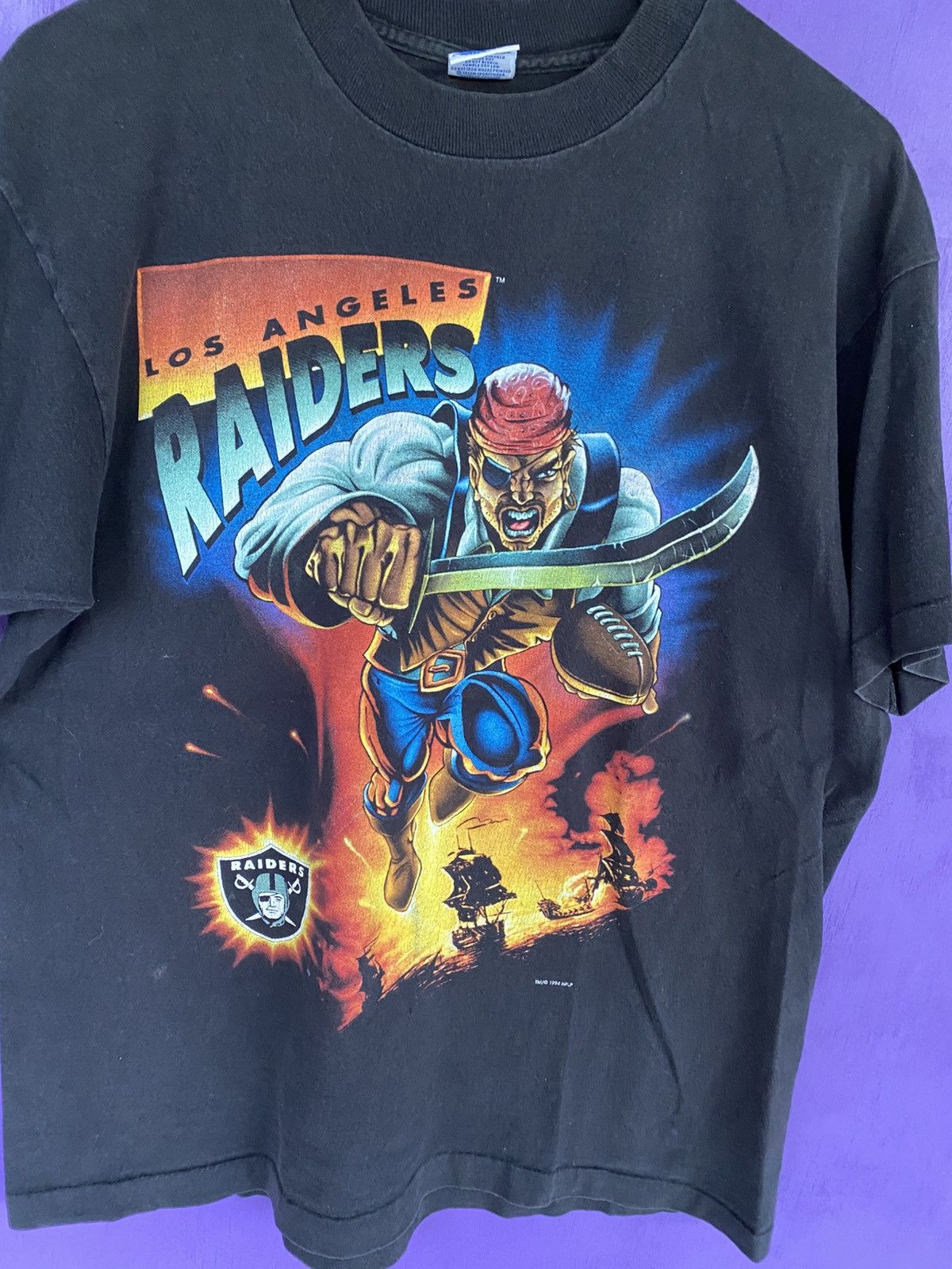 Salem Sportswear Vintage 1994 Salem Los Angeles raiders superhero t-shirt Size US L / EU 52-54 / 3 - 3 Thumbnail