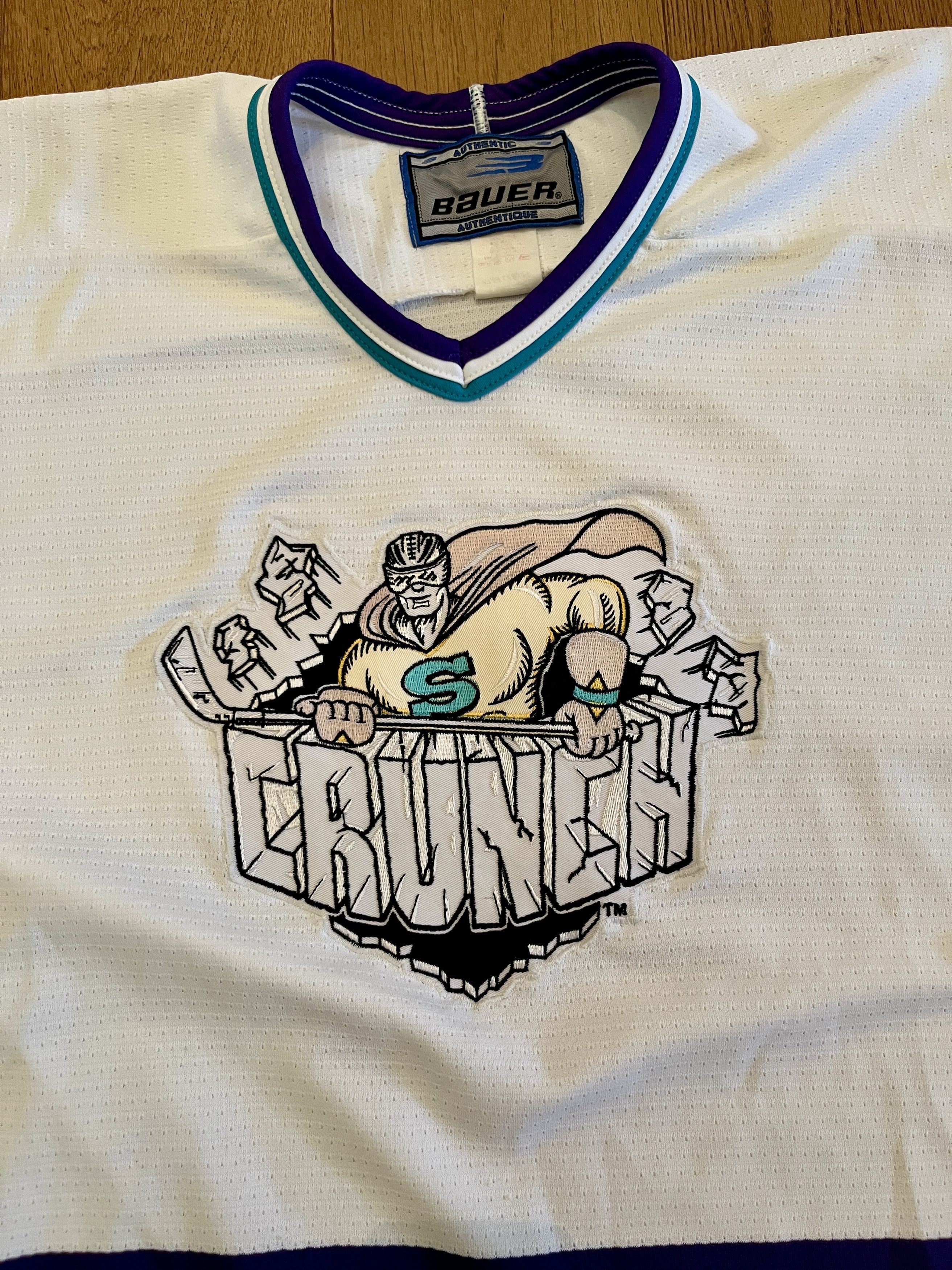 Other Vintage 90s Syracuse Crunch Hockey Jersey XL Bauer AHL Size US XL / EU 56 / 4 - 2 Thumbnail