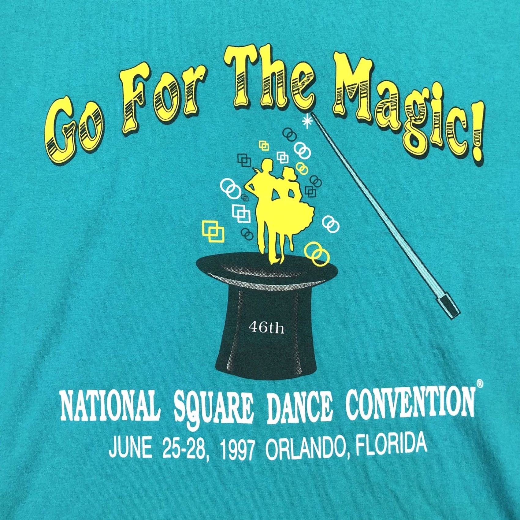 Hanes VTG Single Stitch Men’s National Square Dance Convention Orlando T-Shirt 2XL Graphic Tee Green 1990s Unisex Adult Hanes Size US XXL / EU 58 / 5 - 2 Thumbnail