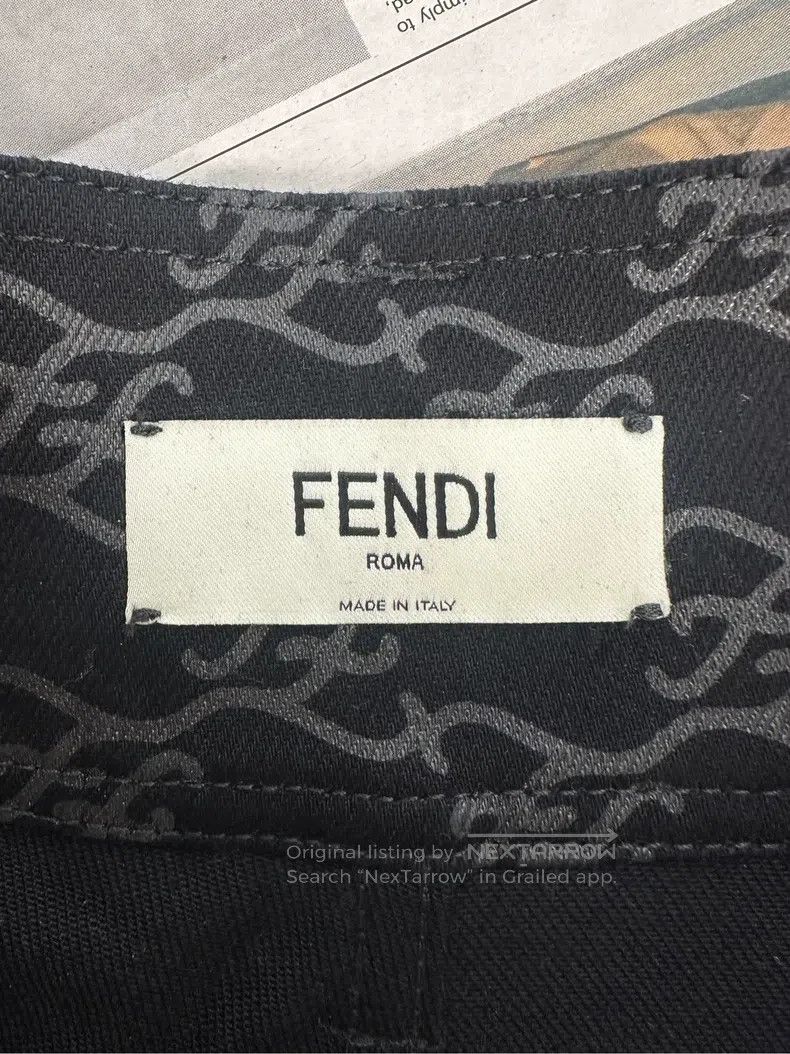 Fendi Fendi High-waisted denim jeans with all-over logo print - Size 24" / US 00 / IT 34 - 8 Thumbnail