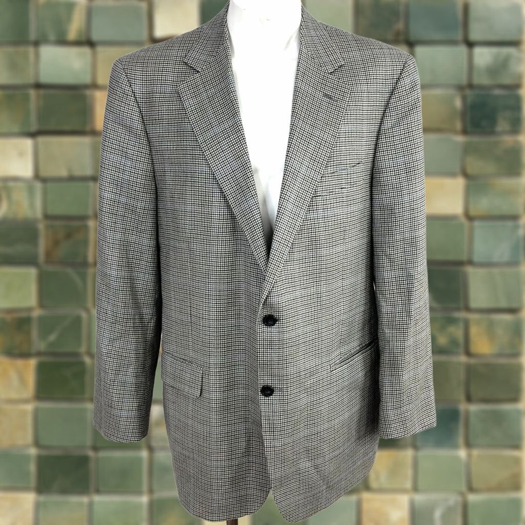 Brooks Brothers Brooks Brothers 346 Silk Wool 44L Houndstooth Gray Sport Coat Jacket Size US S / EU 44-46 / 1 - 1 Thumbnail