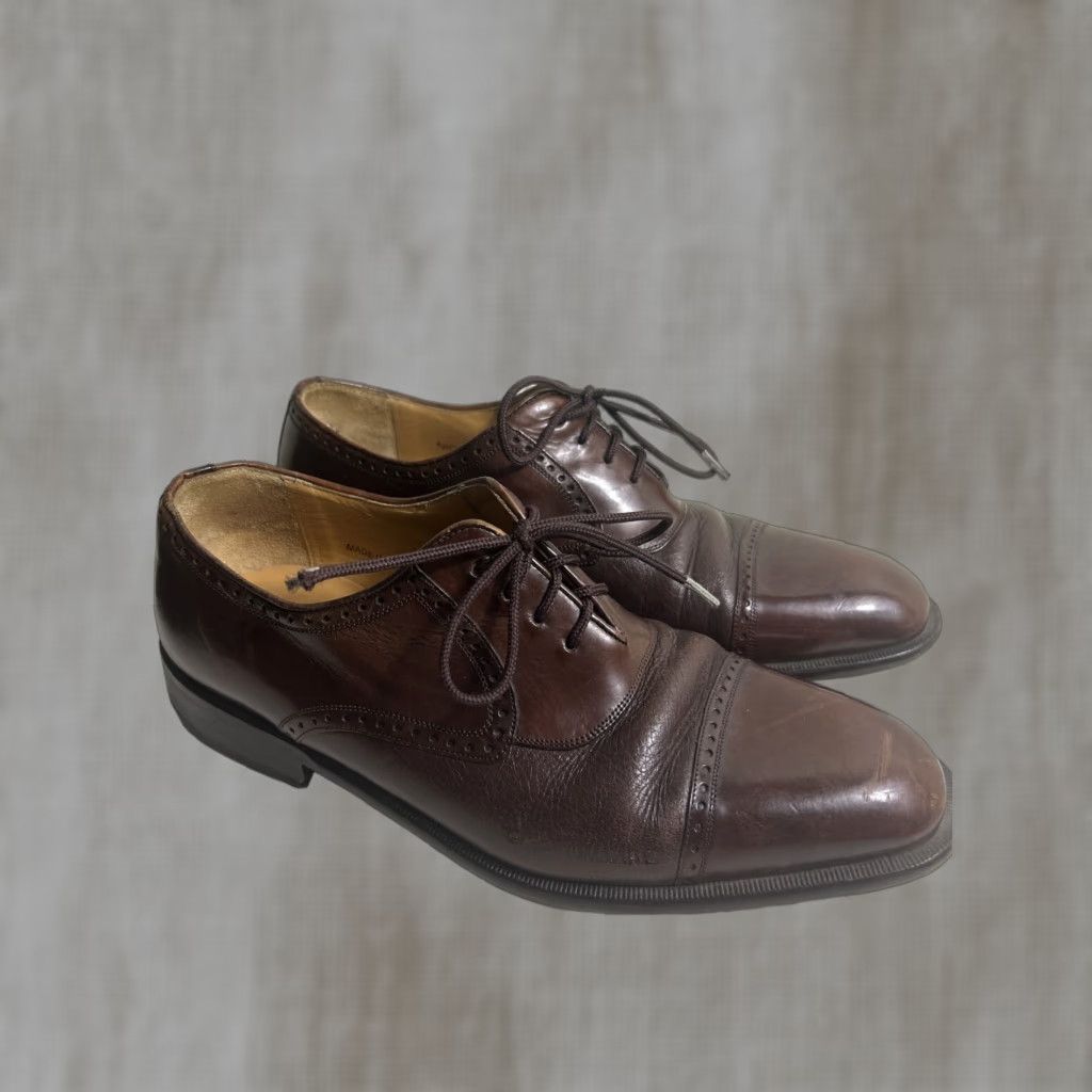 Mezlan MEZLAN Nicola Cap Toe Oxford Dress Shoes Mens 7.5 Brown Smooth & Pebbled Leather Shoes Size ONE SIZE - 1 Thumbnail