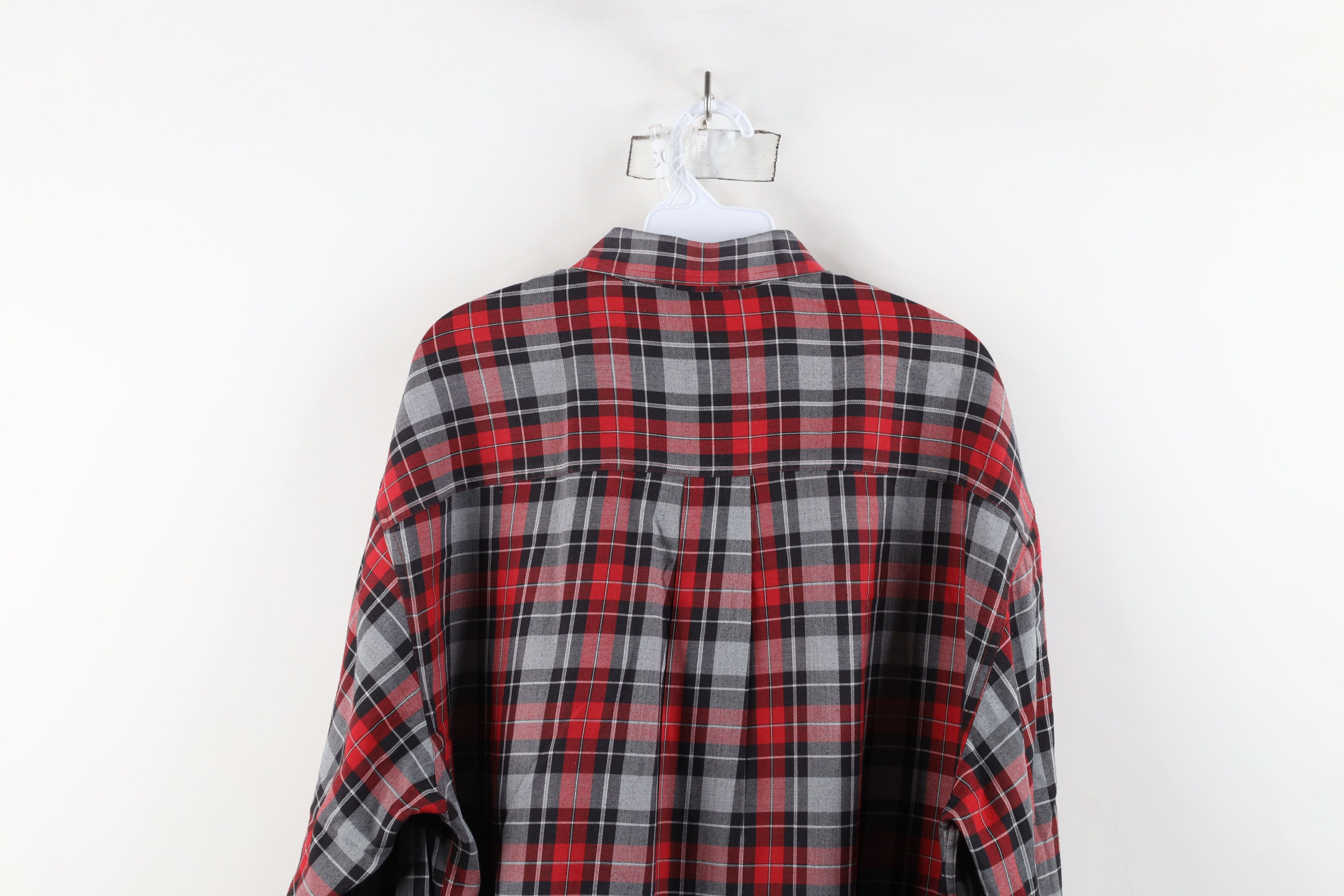 Vintage Vintage 90s Streetwear Twill Collared Button Down Shirt Red Size US L / EU 52-54 / 3 - 9 Thumbnail