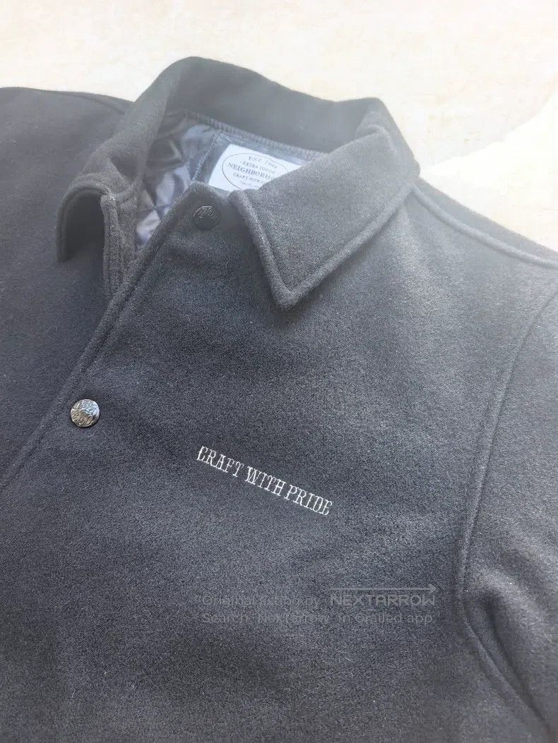 Neighborhood Neighborhood Black Wool Padded Embroidered Baseball Jacket Size US L / EU 52-54 / 3 - 4 Thumbnail