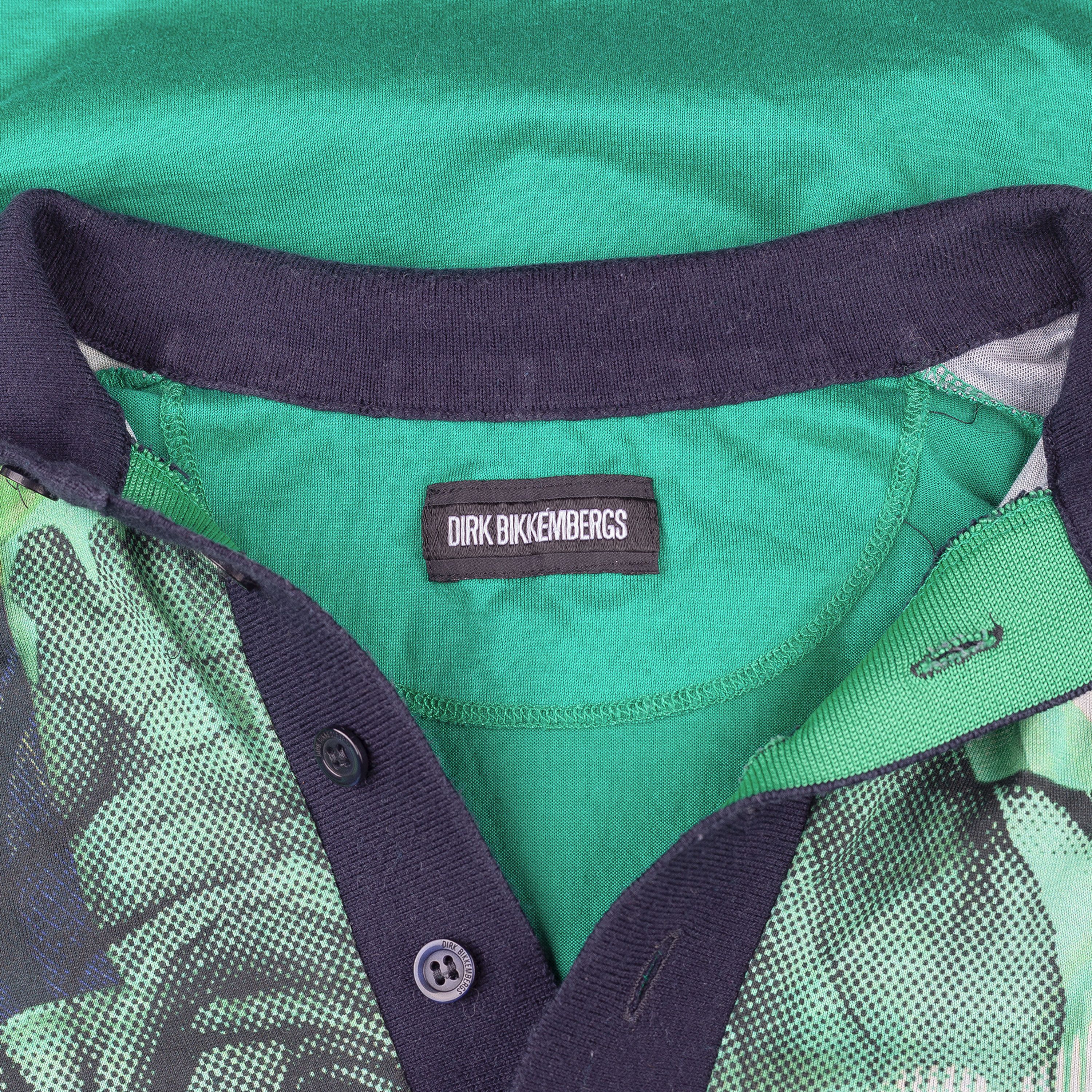 Dirk Bikkembergs Dirk Bikkembergs Vintage Green Flower Polo Shirt Top Size US S / EU 44-46 / 1 - 4 Thumbnail