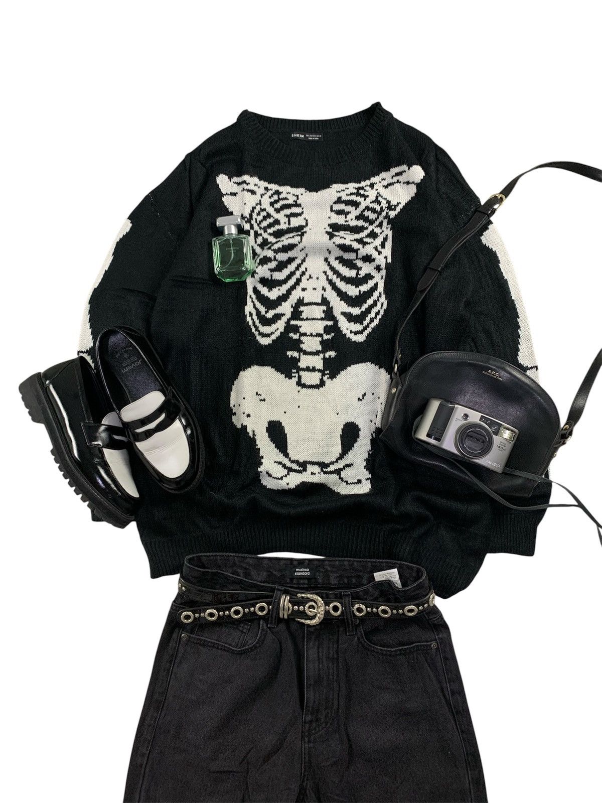 If Six Was Nine Shein skelton sweater knit Size US L / EU 52-54 / 3 - 1 Thumbnail