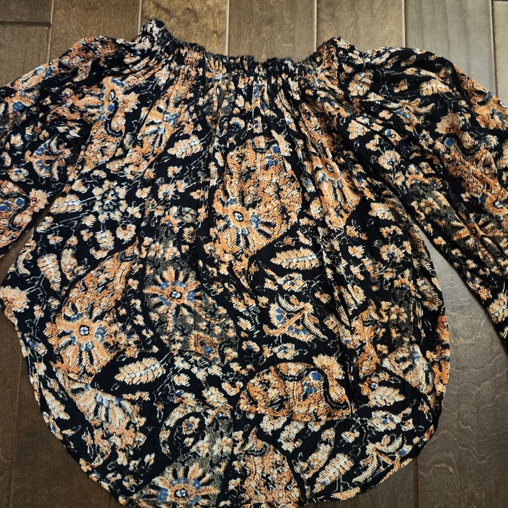 Abercrombie & Fitch Abercrombie & Fitch Womens Small Off Shoulder Boho Long Sleeve Blouse Top Shirt Blouse Multicolor Boho Regular Fit Womens Size S / US 4 / IT 40 - 4 Thumbnail