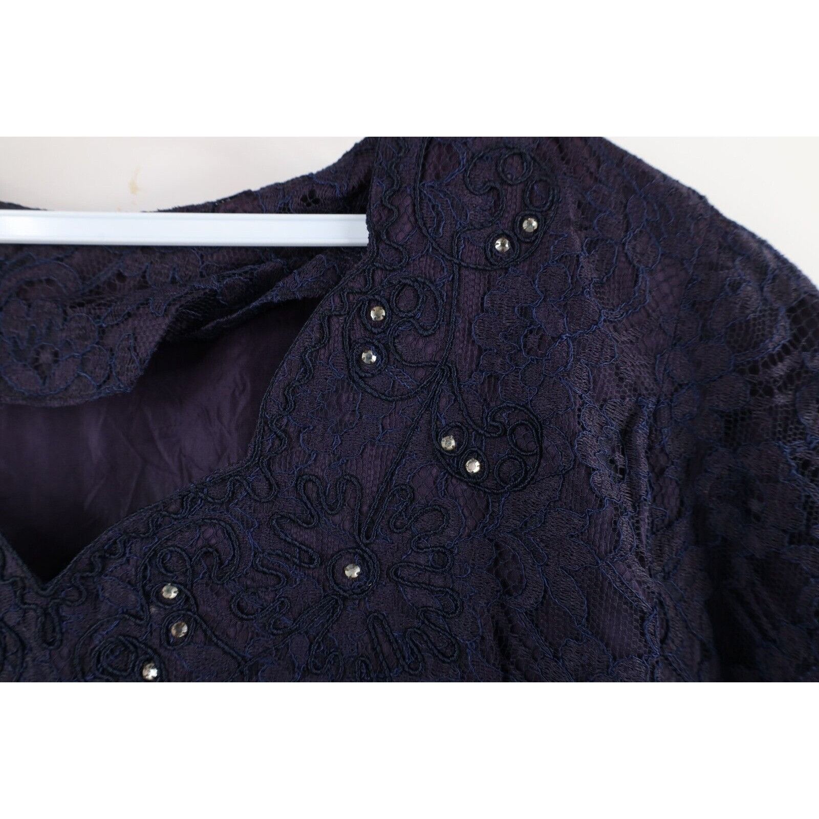 Vintage Vintage 60s 70s Rockabilly Distressed Jeweled Floral Dress Size XL / US 12-14 / IT 48-50 - 7 Thumbnail