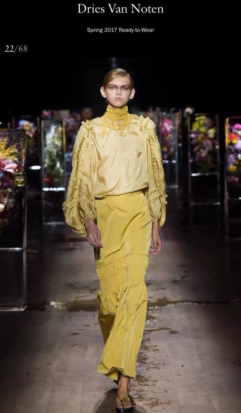 Dries Van Noten Dries Van Noten Yellow silk shirt Size S / US 4 / IT 40 - 1 Thumbnail
