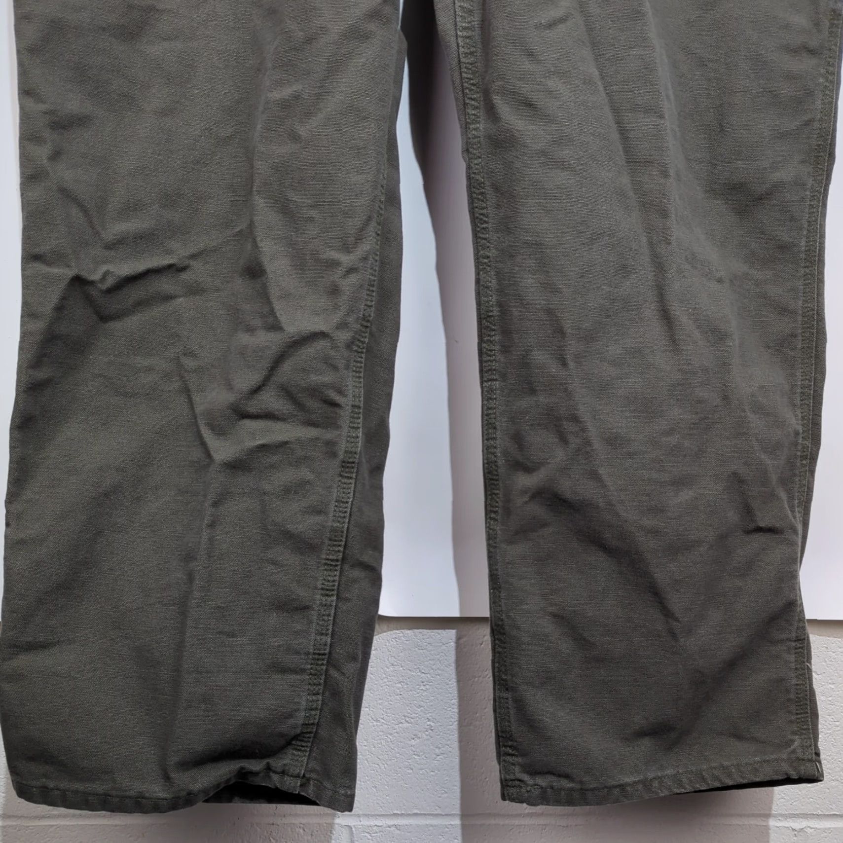 Carhartt Carhartt Work Pants Carpenter 44x30 Green | Men's Regular Bootcut 5-Pocket Canvas Trousers Vintage B11 Size US 44 / EU 60 - 6 Thumbnail
