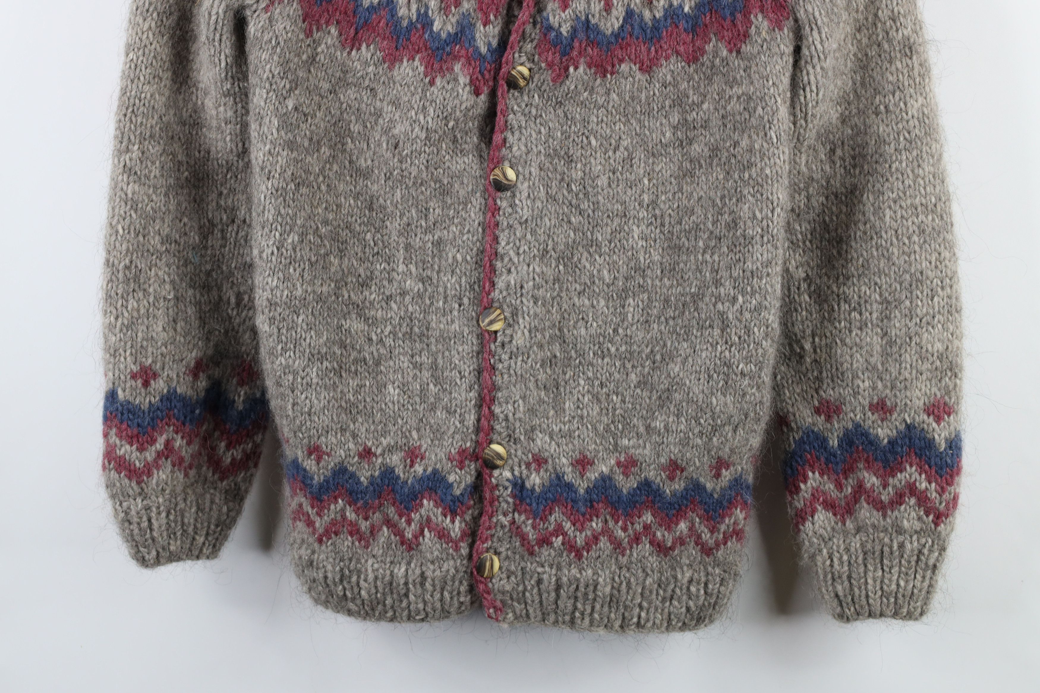 Vintage Vintage 60s 70s Cowichan Wool Fair Isle Cardigan Sweater Size US M / EU 48-50 / 2 - 3 Thumbnail
