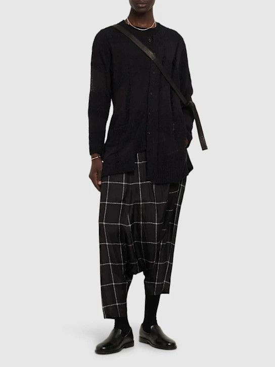 Yohji Yamamoto o1lsvrm0525 Plaid Silk Pants in Black Size US 38 / EU 54 - 4 Thumbnail