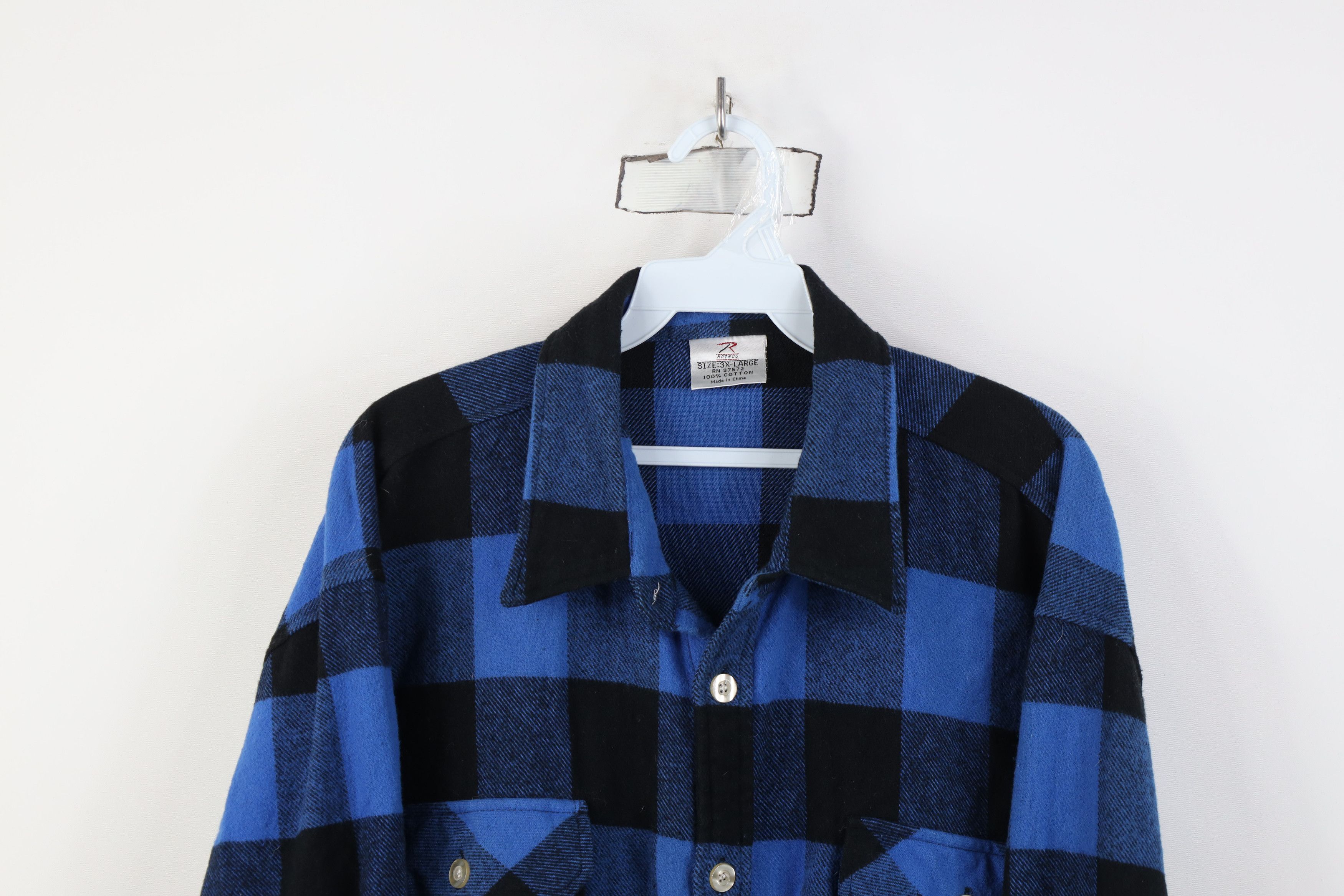 Rothco Vintage 90s Rothco Heavyweight Collared Button Shirt Plaid Size US XXL / EU 58 / 5 - 2 Thumbnail
