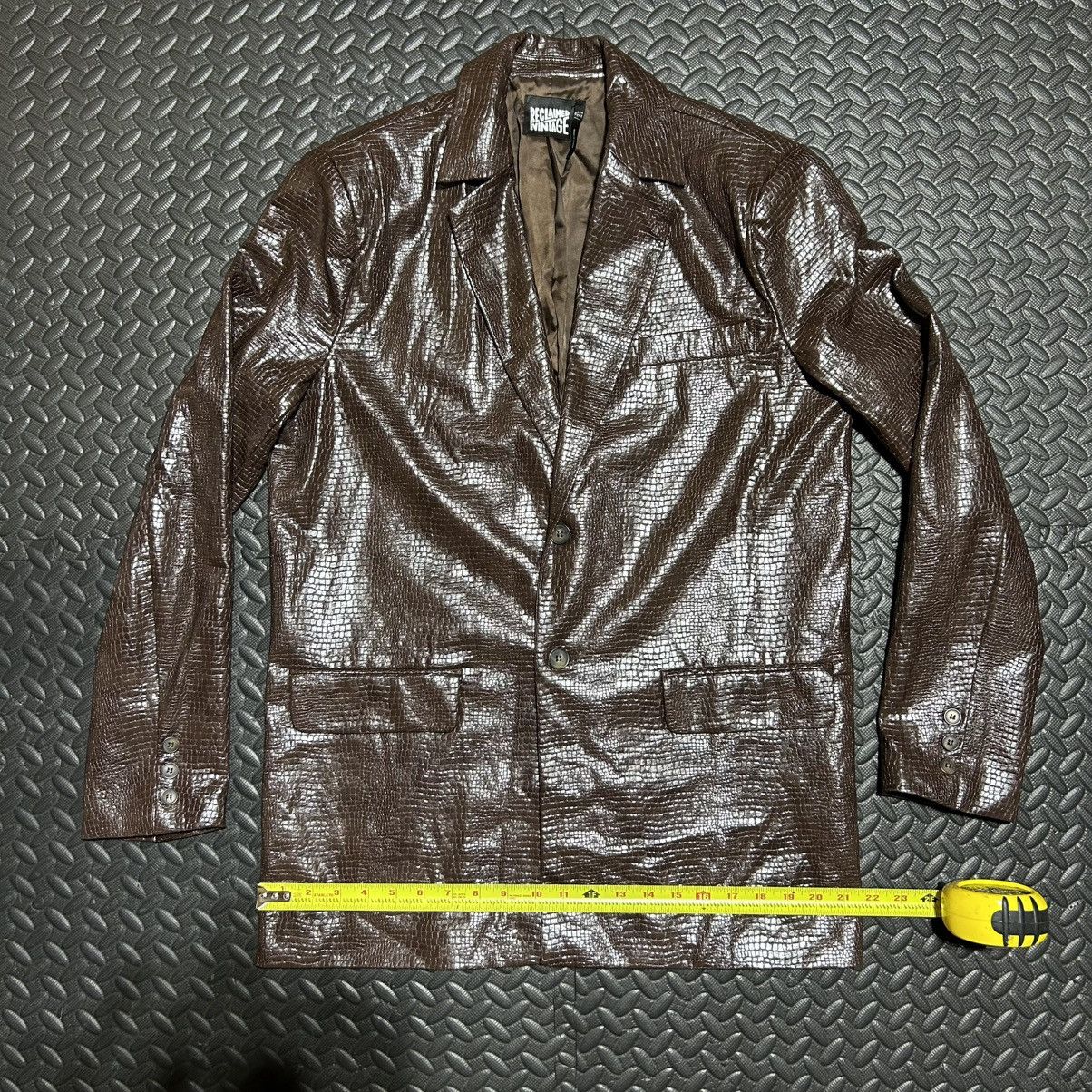 Other Reclaimed Vintage Faux Leather Blazer Crocodile Women’s 36” Size ONE SIZE - 6 Thumbnail