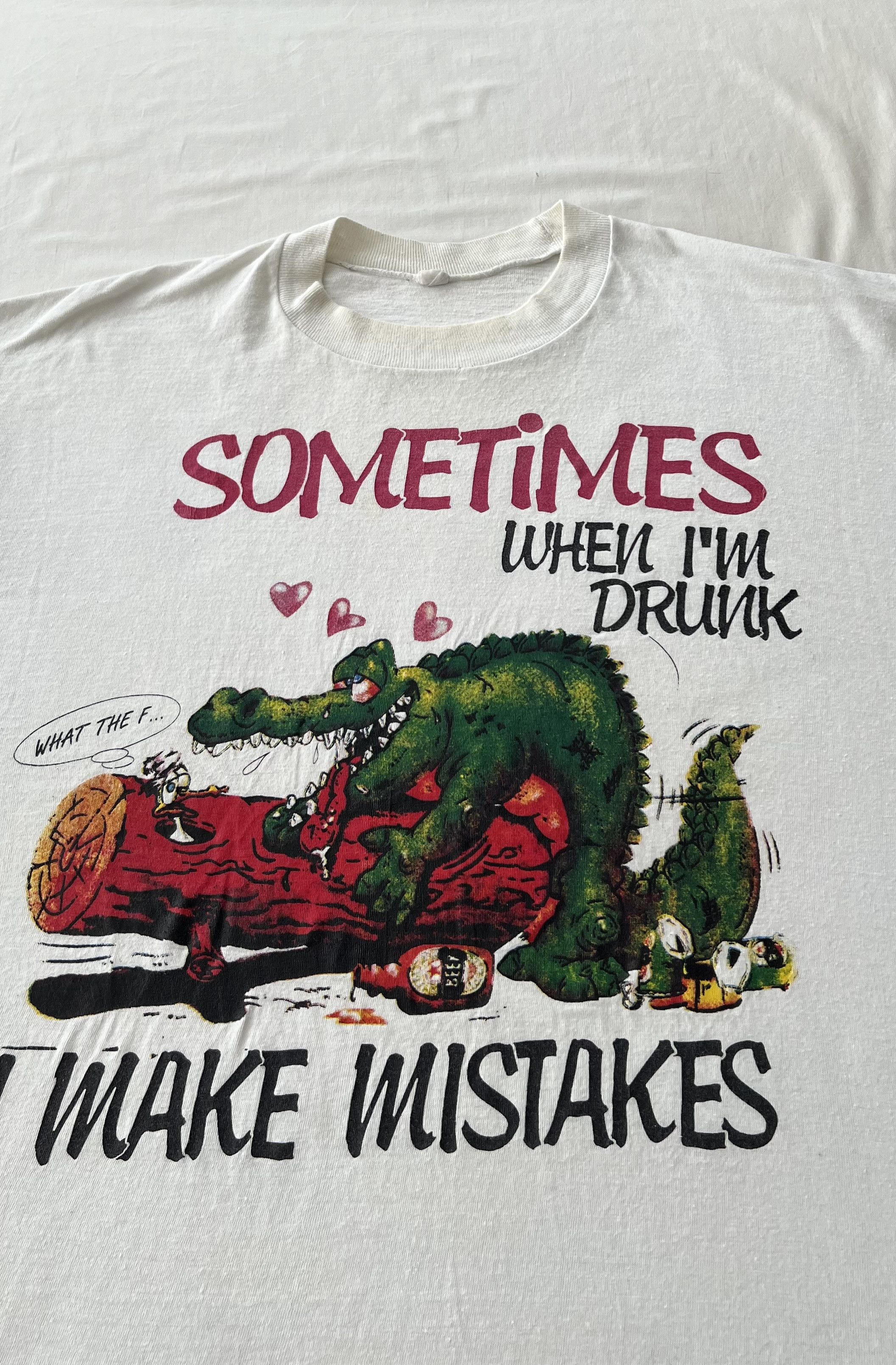 Vintage Vintage 90s Crocodile Sex Positions Kamasutra Funny T-shirt Size US XL / EU 56 / 4 - 3 Thumbnail