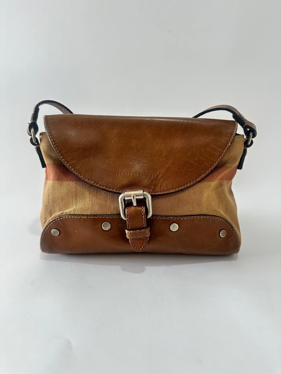 Burberry BURBERRY Mega Check Grainy Calfskin Small Gowan MessengerBag Size ONE SIZE - 1 Thumbnail