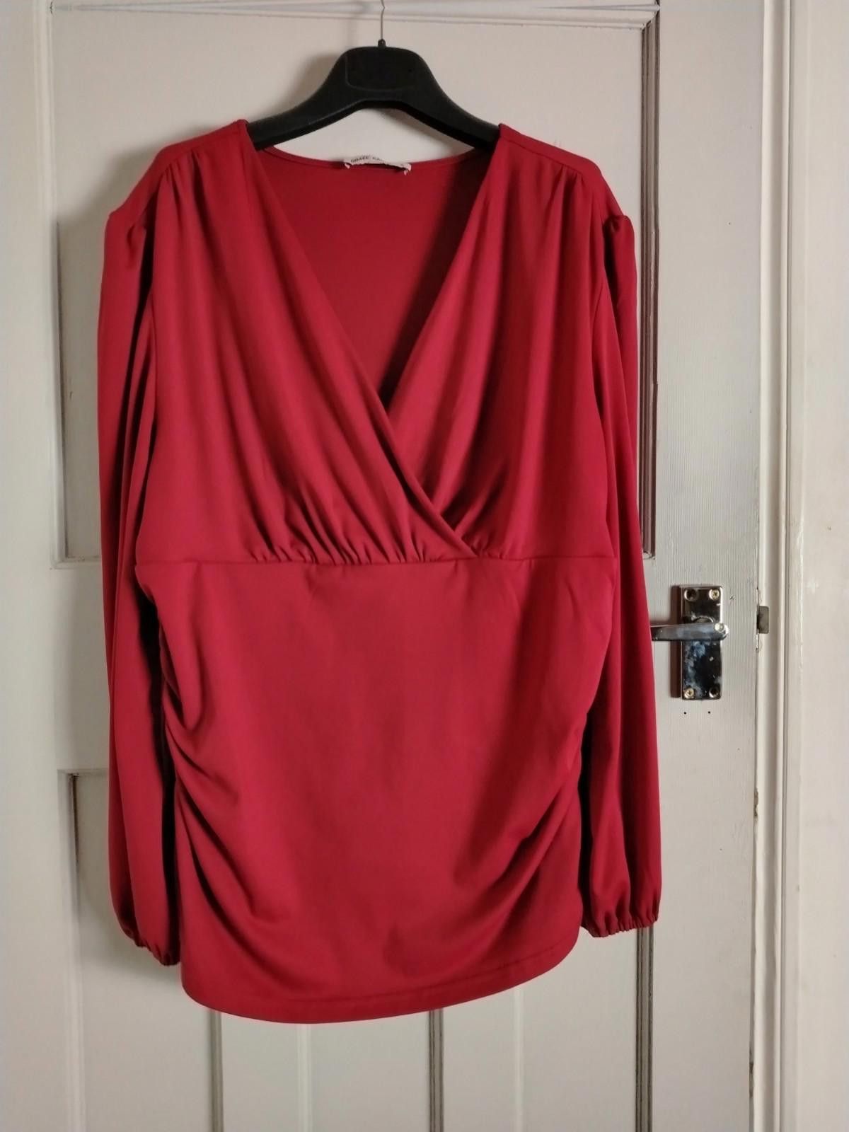 Other GRACE KARIN Red Wrap Top 2XL Long Sleeve Ruched Blouse Party Size XXL / US 16-18 / IT 52-54 - 2 Thumbnail