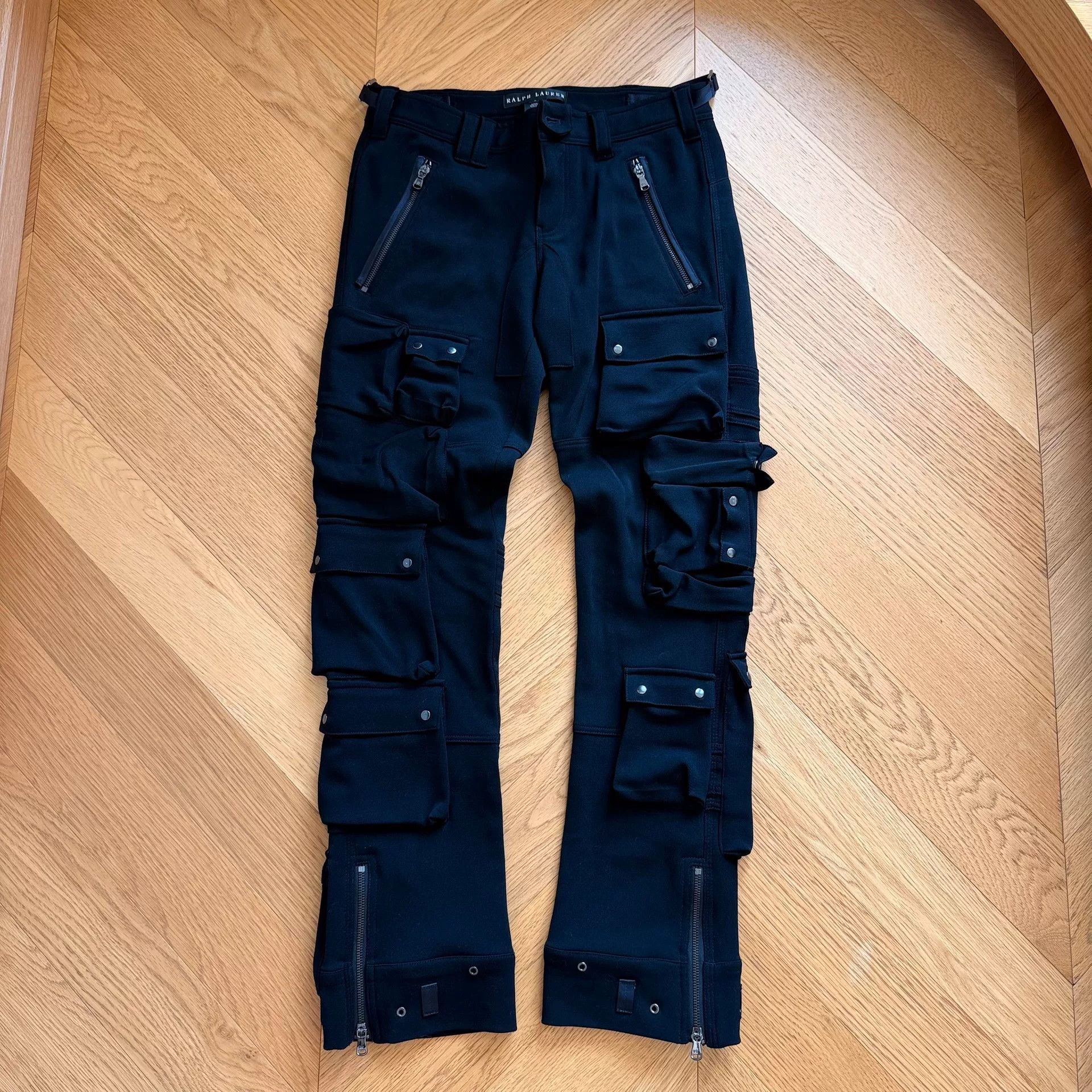 RLX Ralph Lauren Black High-Density Wool Cargo Pants Size 26" / US 2 / IT 38 - 1 Thumbnail
