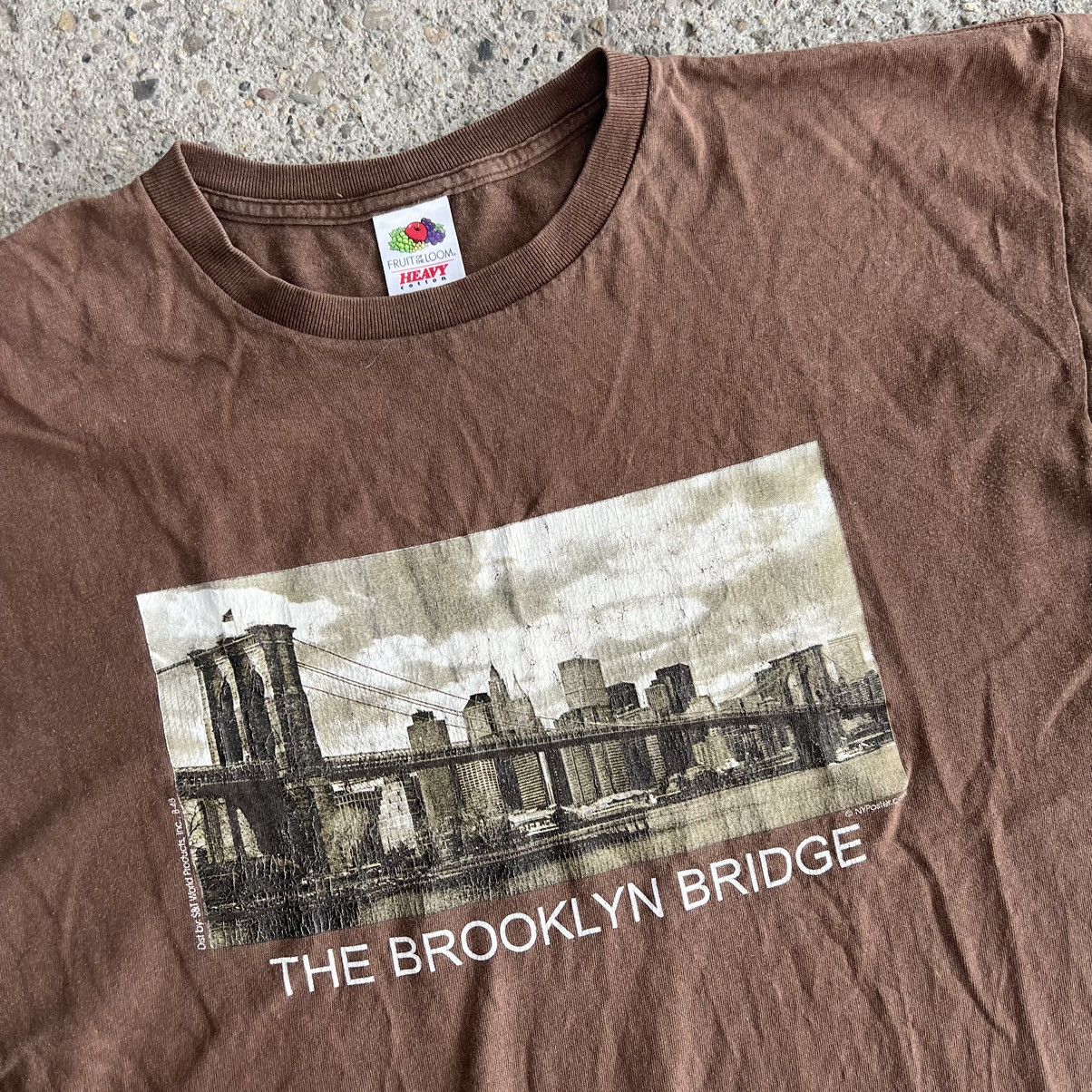 Jerzees × Vintage Vintage 1989 Brooklyn Bridge Skyline Crewneck Raspberry Pink Size US XL / EU 56 / 4 - 4 Thumbnail