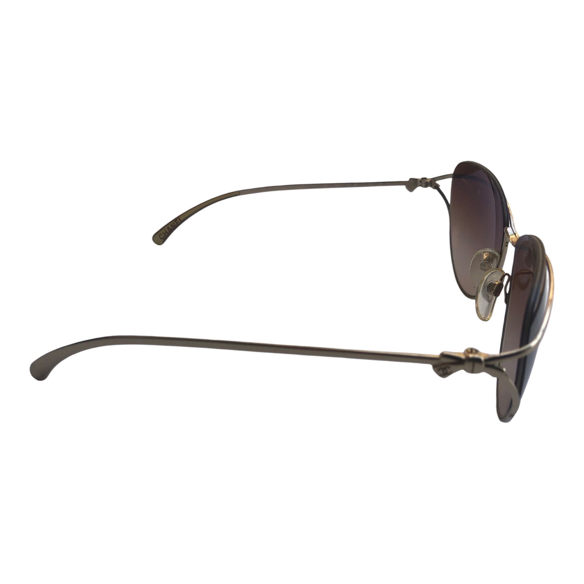 Chanel 💯CHANEL Goldtone Metal Frame And Brown Tint Sunglasses 4181 Size ONE SIZE - 5 Thumbnail