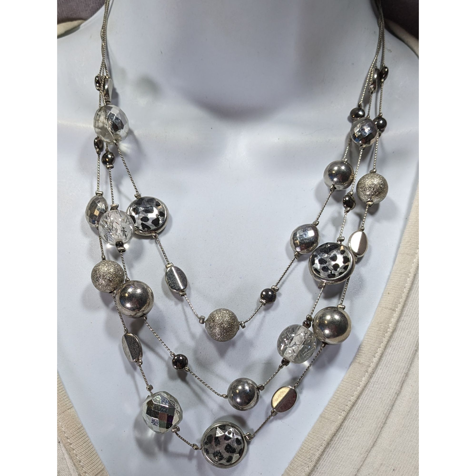 Other NY Collection Y2K Animal Print Layered Silver-Tone Necklace Size ONE SIZE - 6 Thumbnail