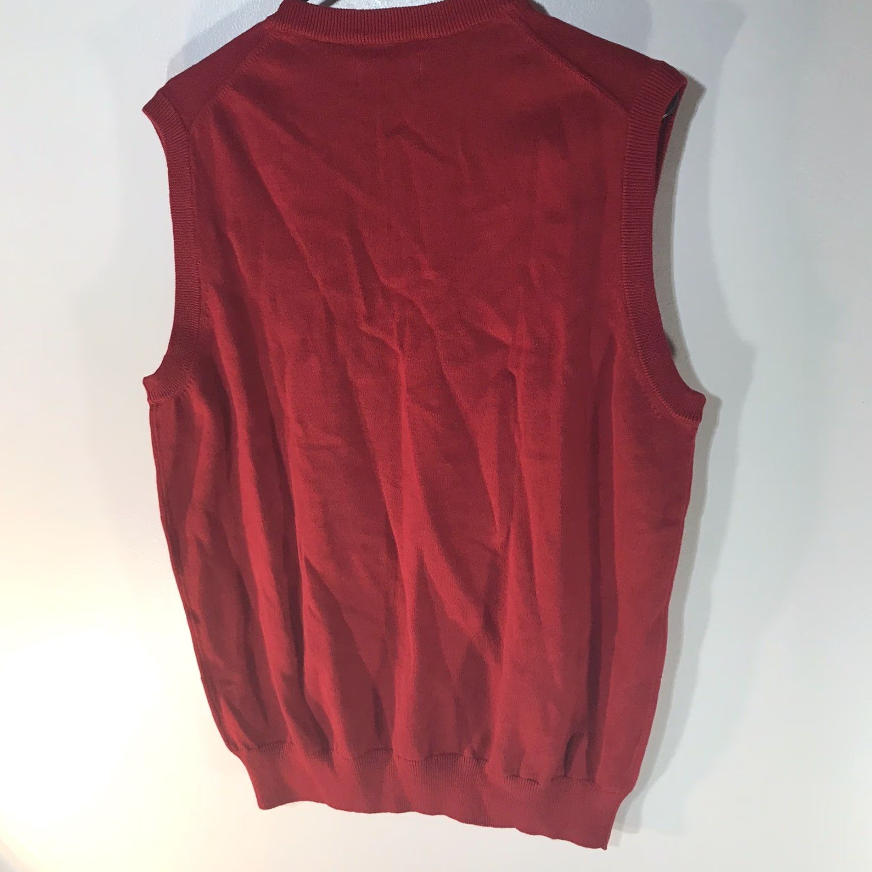 Chaps Chaps Red Cotton Sweater Vest Mens Size M Knit V-Neck Casual Winter Fall Size US M / EU 48-50 / 2 - 2 Thumbnail