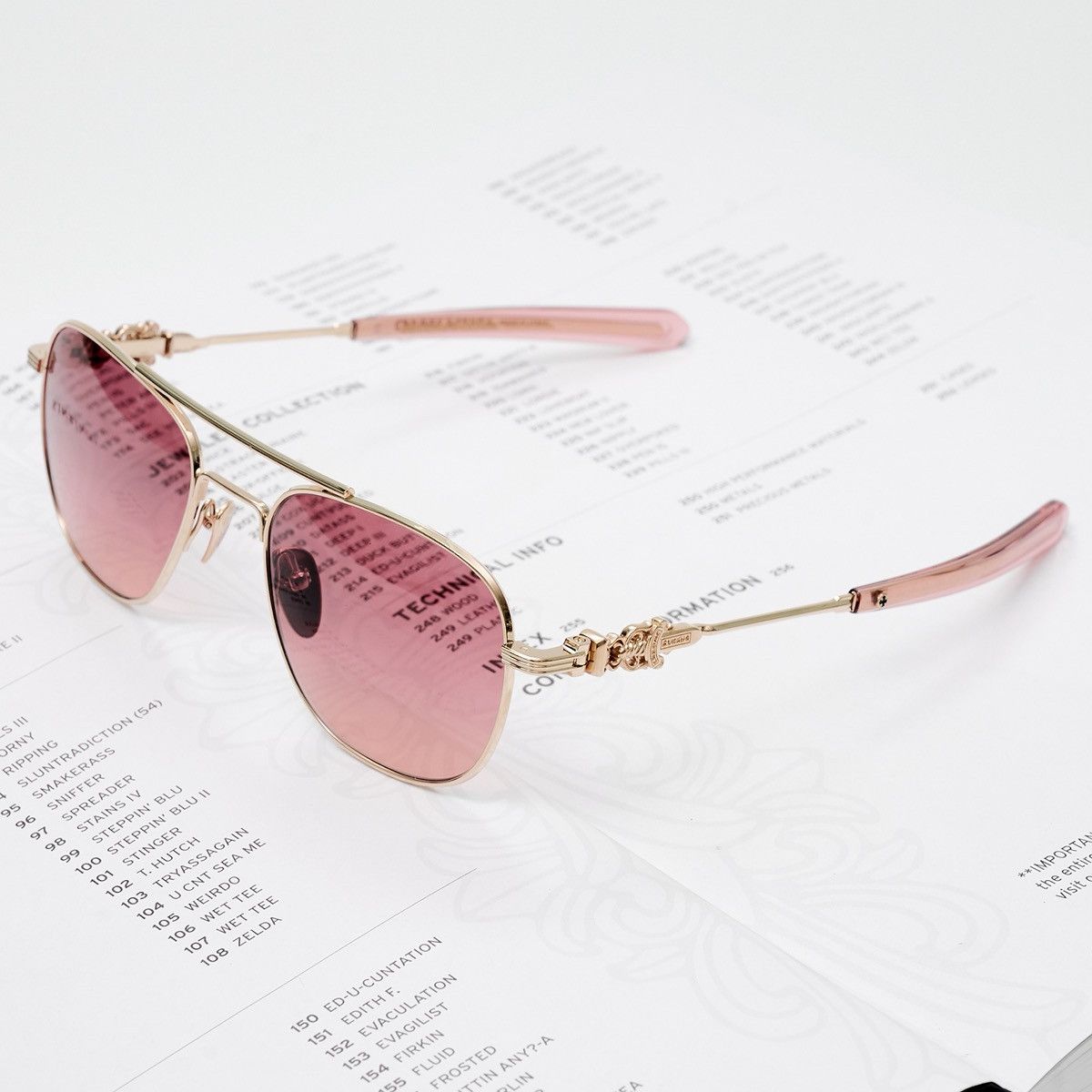 Chrome Hearts CHROME HEARTS WENCE GOLD PLATED - SWEET ROSE SUNGLASSES Size ONE SIZE - 2 Thumbnail