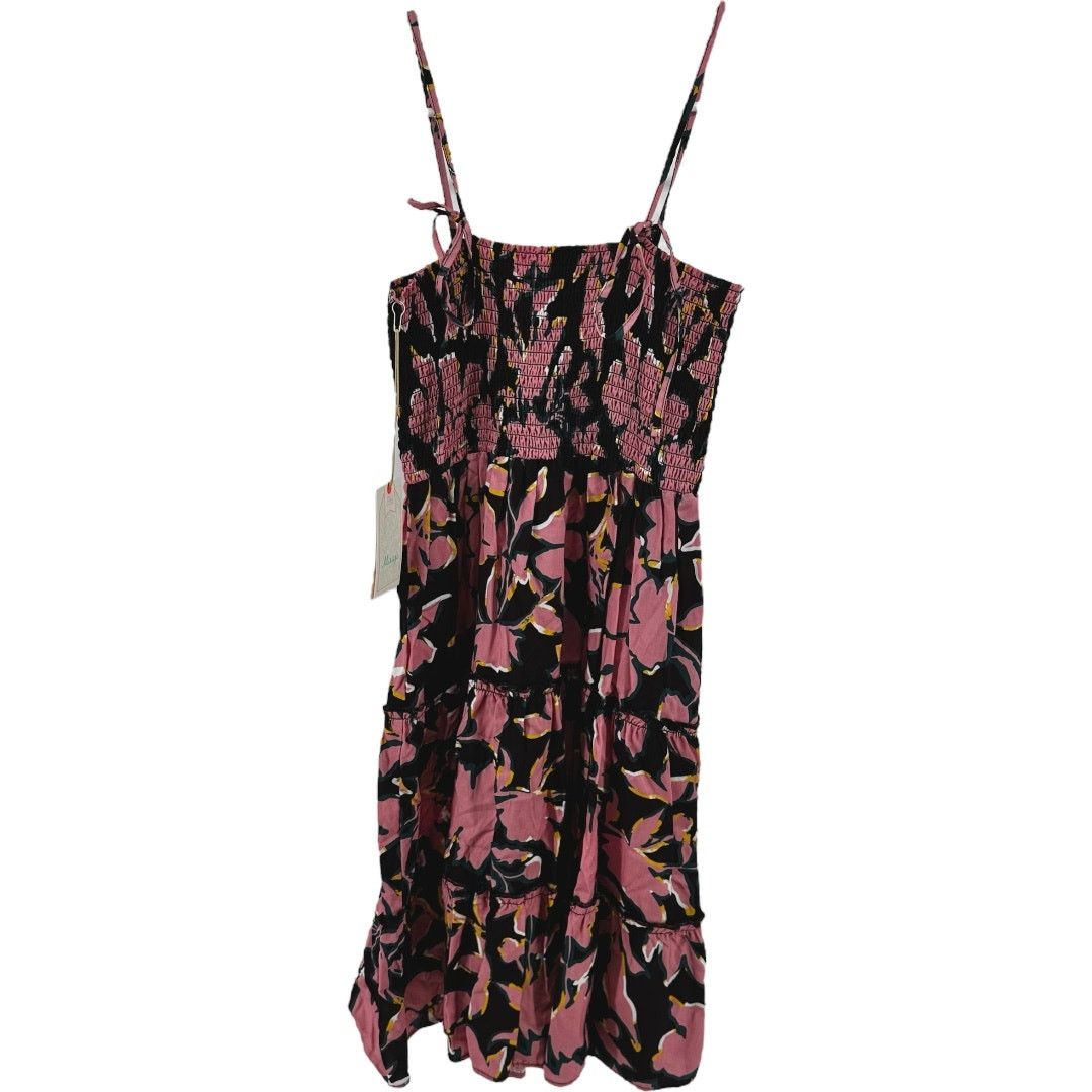 Maaji Dress Floral Tiered Smocked A Line Tie Strap S NWT