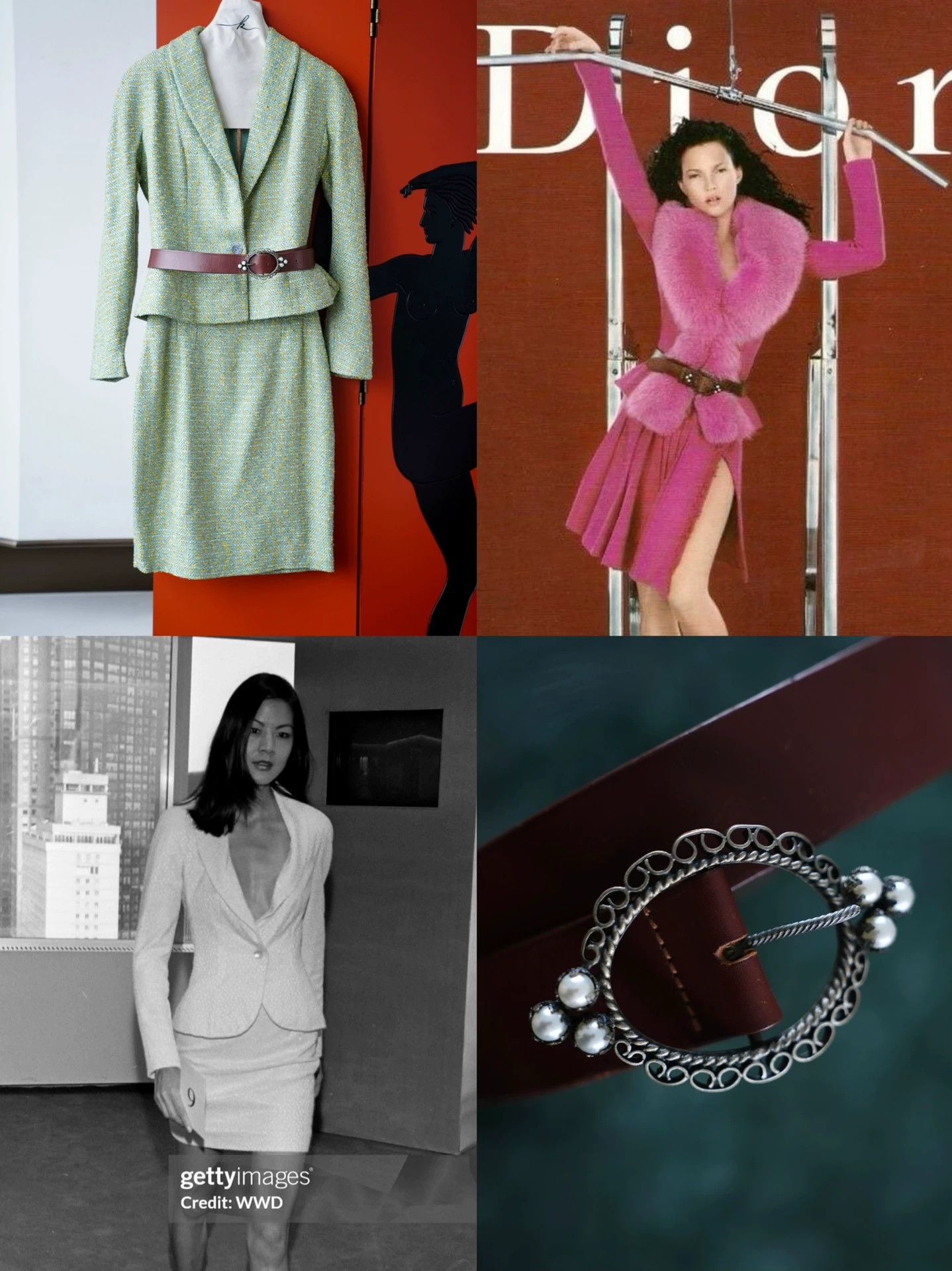 Dior Dior 1998 John Galliano Tweed Suit Skirt Belt Set Size M / US 6-8 / IT 42-44 - 2 Thumbnail