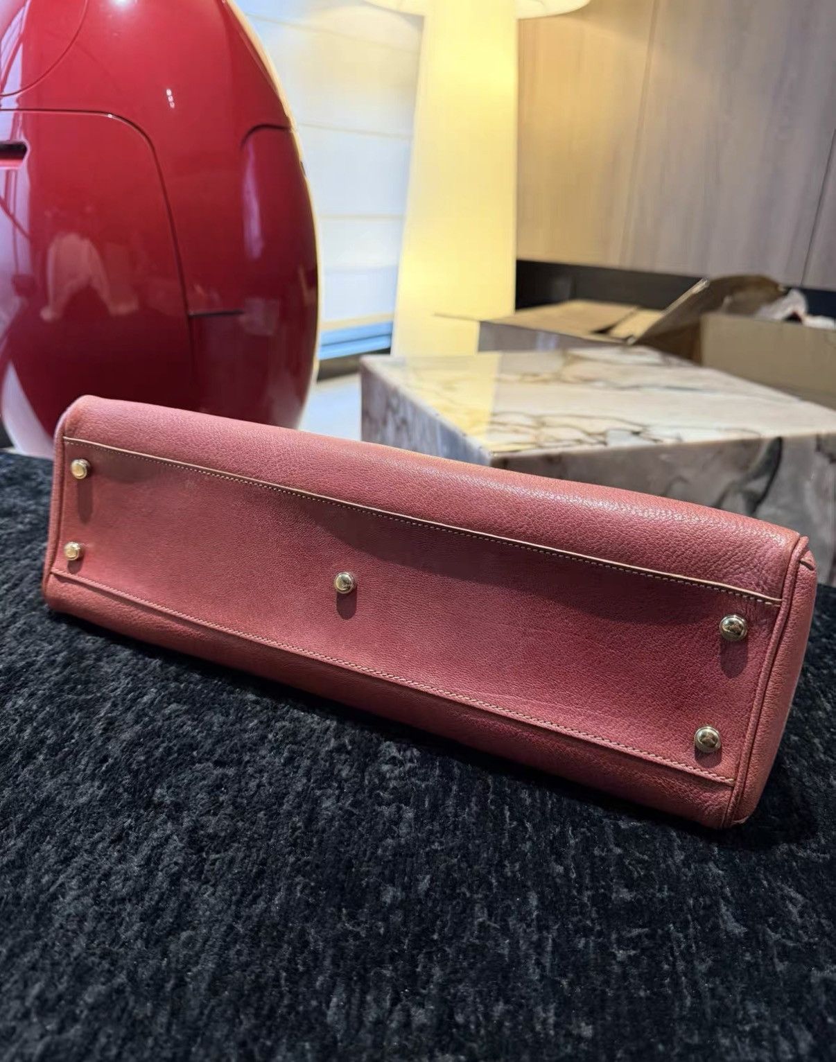 Cartier Cartier Vintage Bordeaux Red Boston Handbag J36 Size ONE SIZE - 4 Thumbnail
