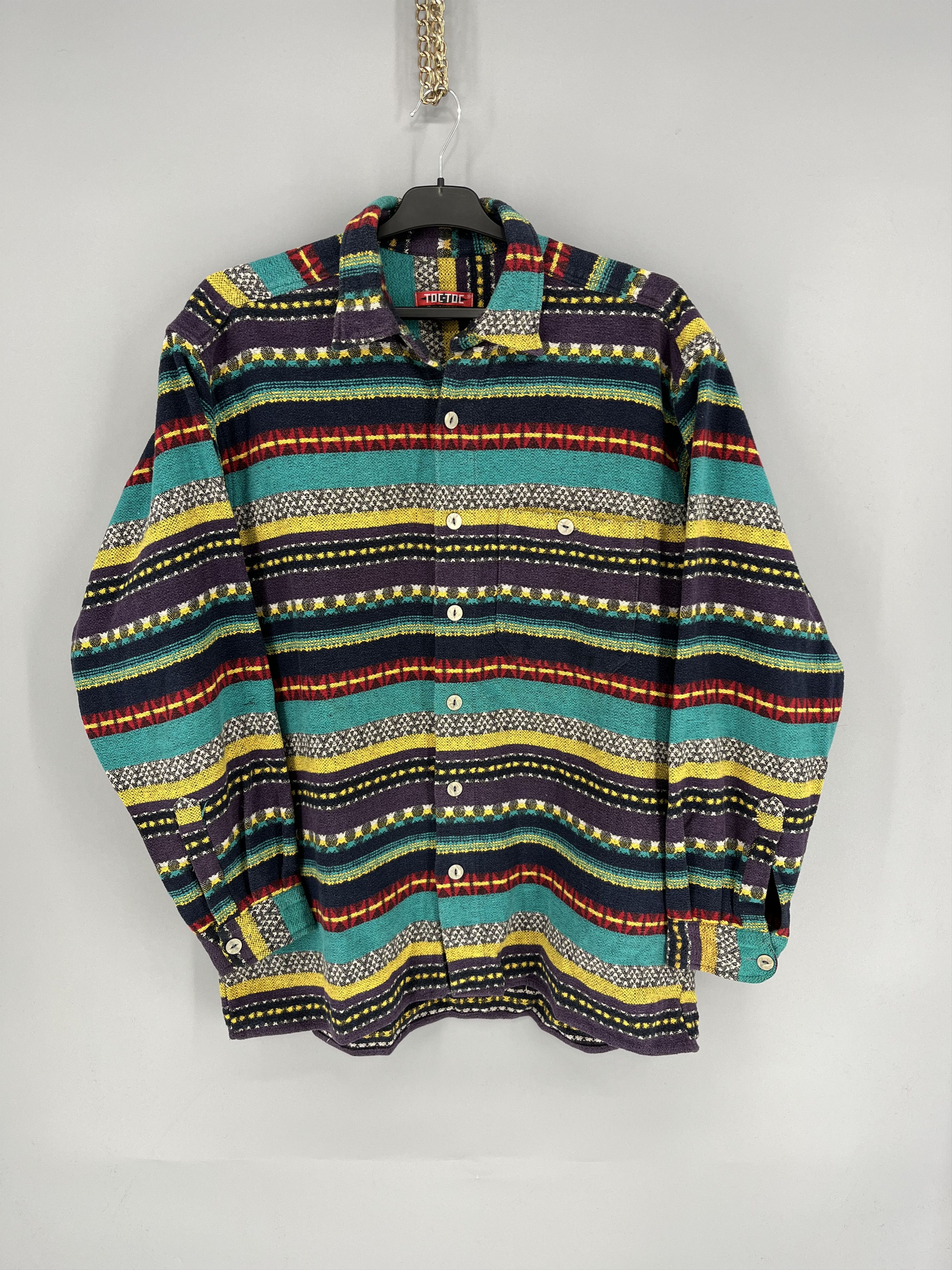 Japanese Brand 💥RARE💥Vintage Toc Toc Very Еhick Flannel Coogi Style Size US L / EU 52-54 / 3 - 1 Thumbnail