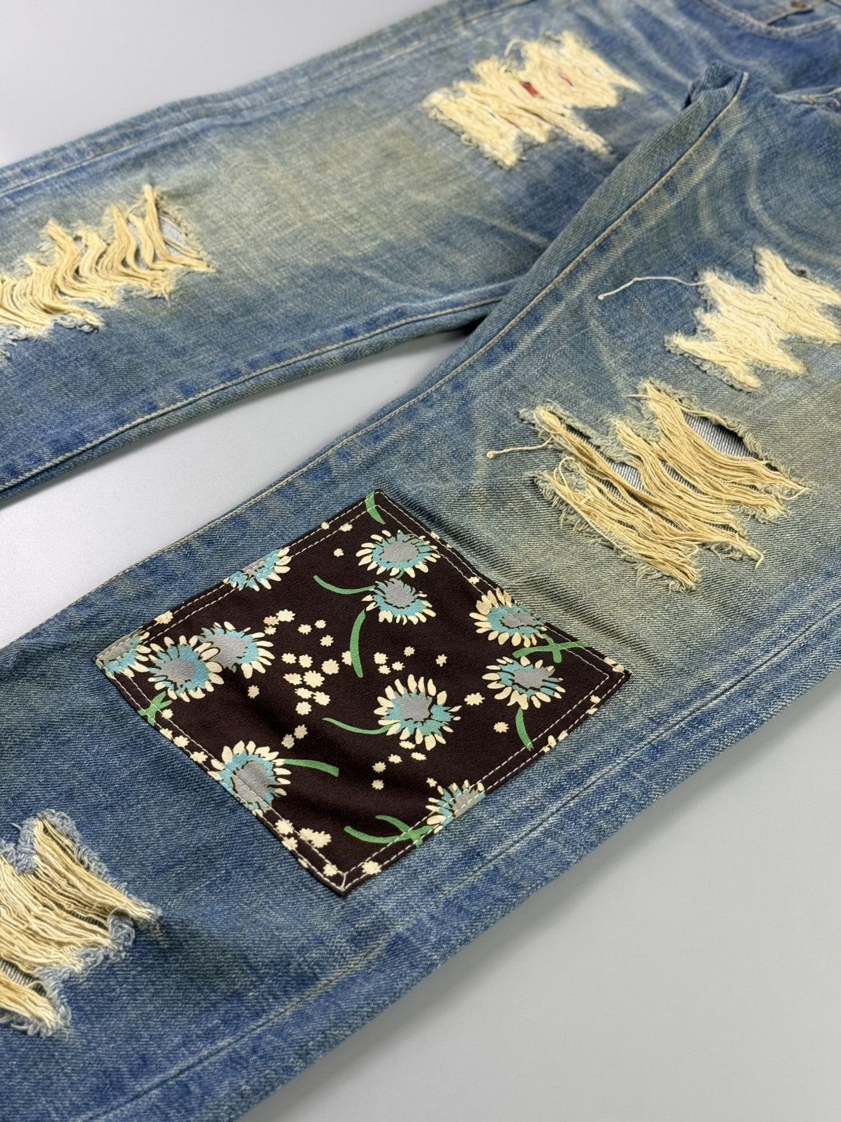 Junya Watanabe Junya Watanabe - S/S14 - Fringe Patchwork Jeans Size 32" / US 10 / IT 46 - 6 Thumbnail