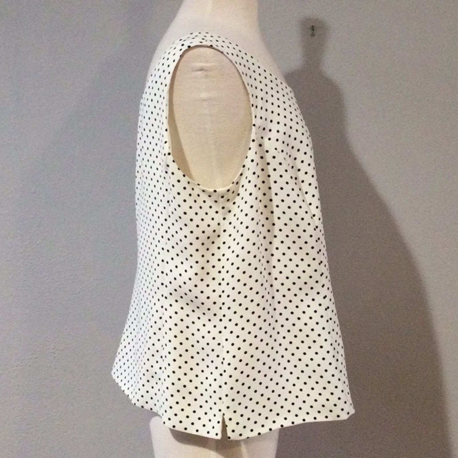 Other Jones Studio Separates White w/Black Polka-dots Top 16W NWT Size XXL / US 16-18 / IT 52-54 - 4 Thumbnail