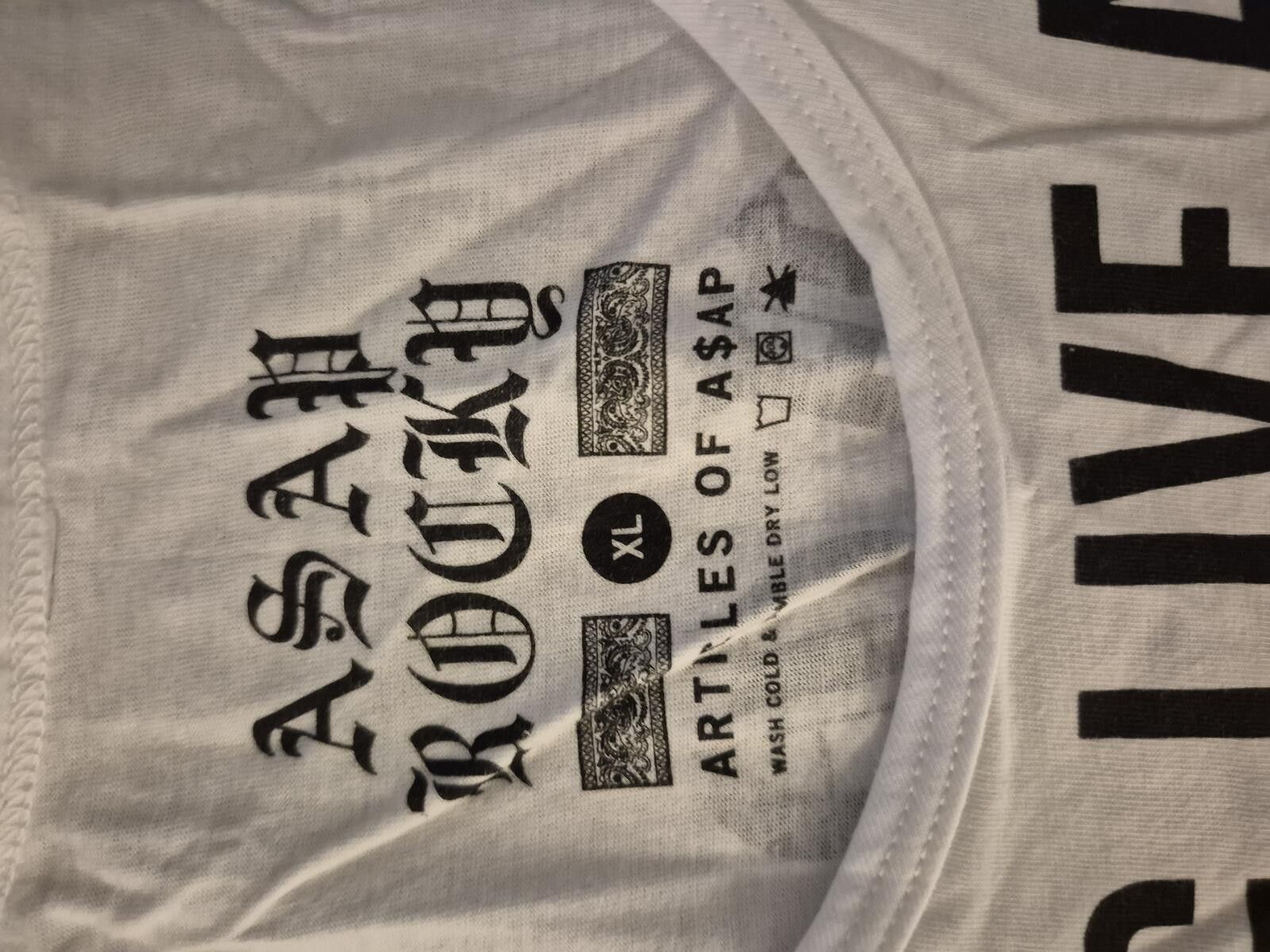 A$AP Rocky A$AP Rocky White Tank Tee Size XL "Long Live A$AP" Size US XL / EU 56 / 4 - 2 Thumbnail