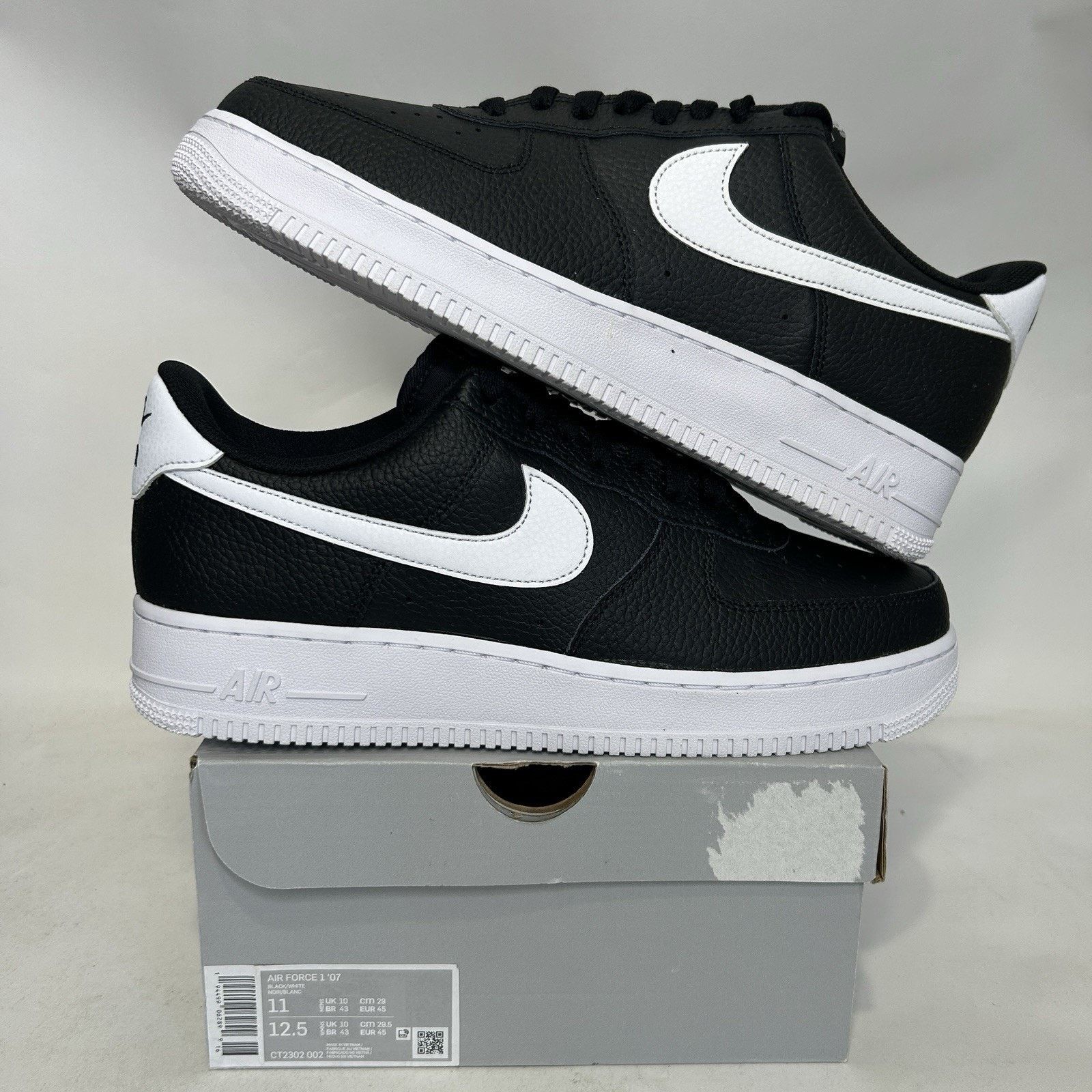 Nike Nike Air Force 1 '07 Shoes “Black White” CT2302-002 Size US 11 / EU 44 - 1 Thumbnail