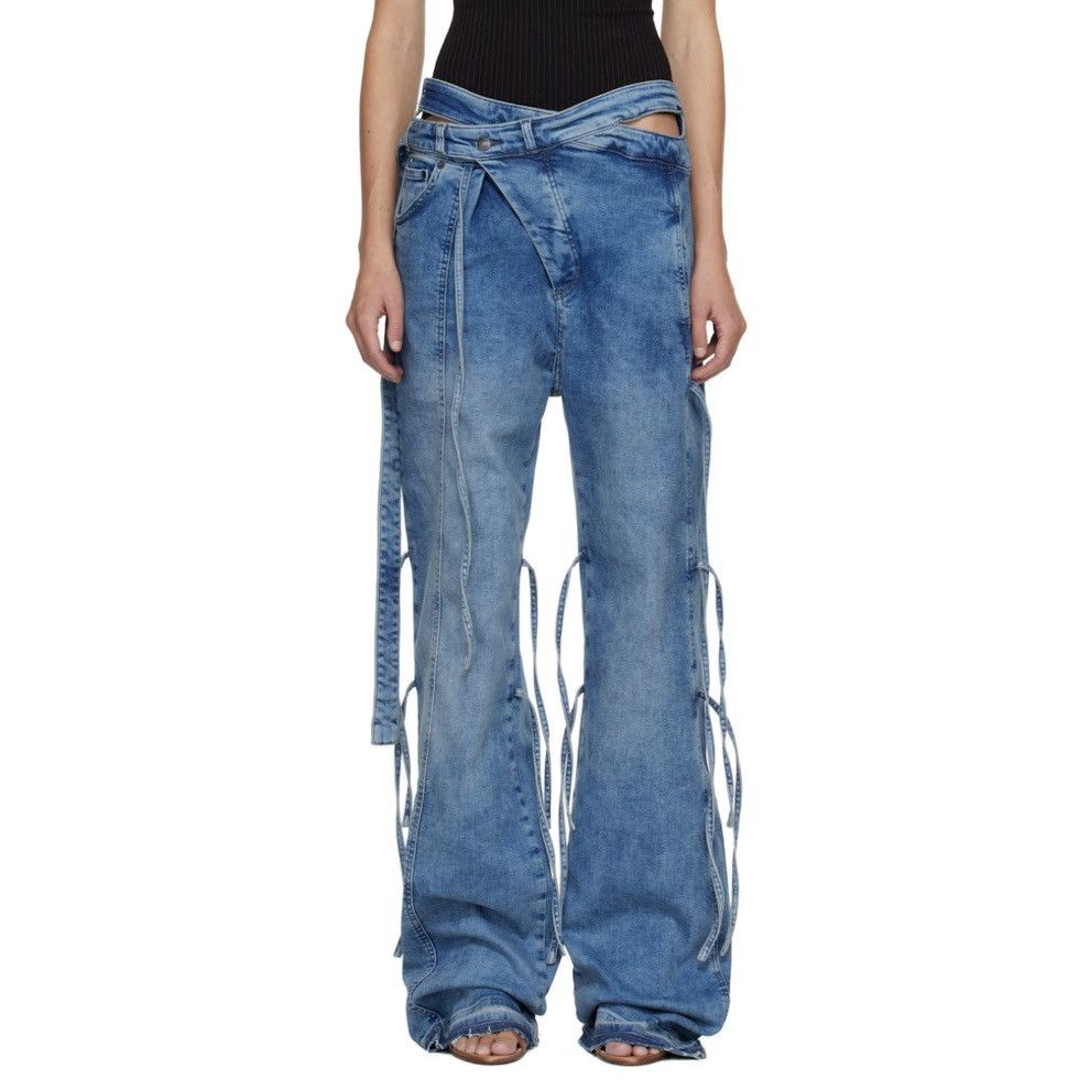 Ottolinger Ottolinger Strappy Signature Wrap Jeans Blue M Streetwear Size 34" / US 12 / IT 48 - 1 Thumbnail