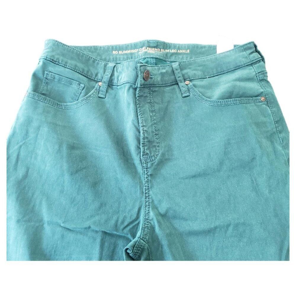 Chicos CT1503 Chico's Girlfriend Slim Leg Ankle Green Jean 10T Size 32" / US 10 / IT 46 - 2 Thumbnail